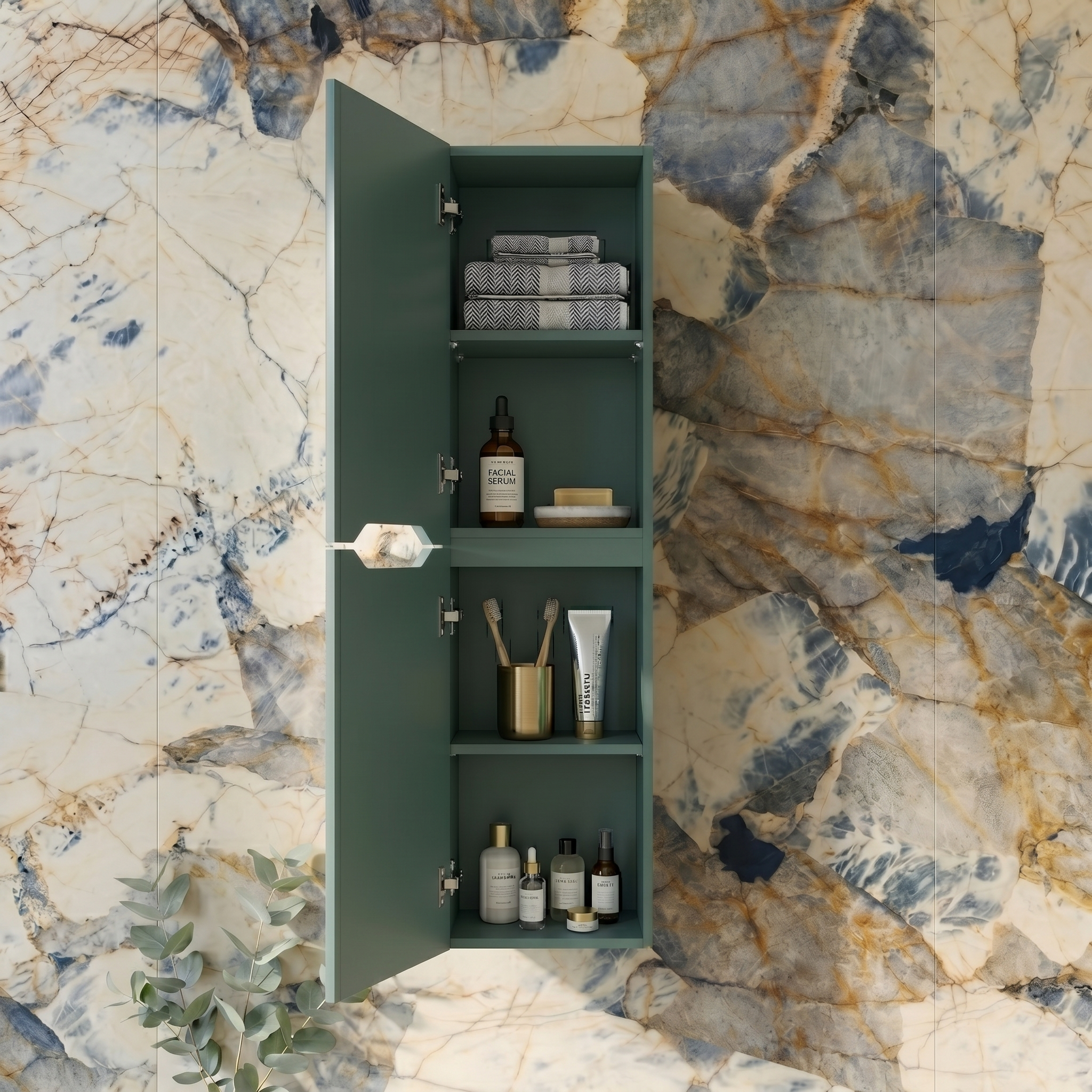 Ava 1400mm Wall Mounted Tall Storage Cabinet