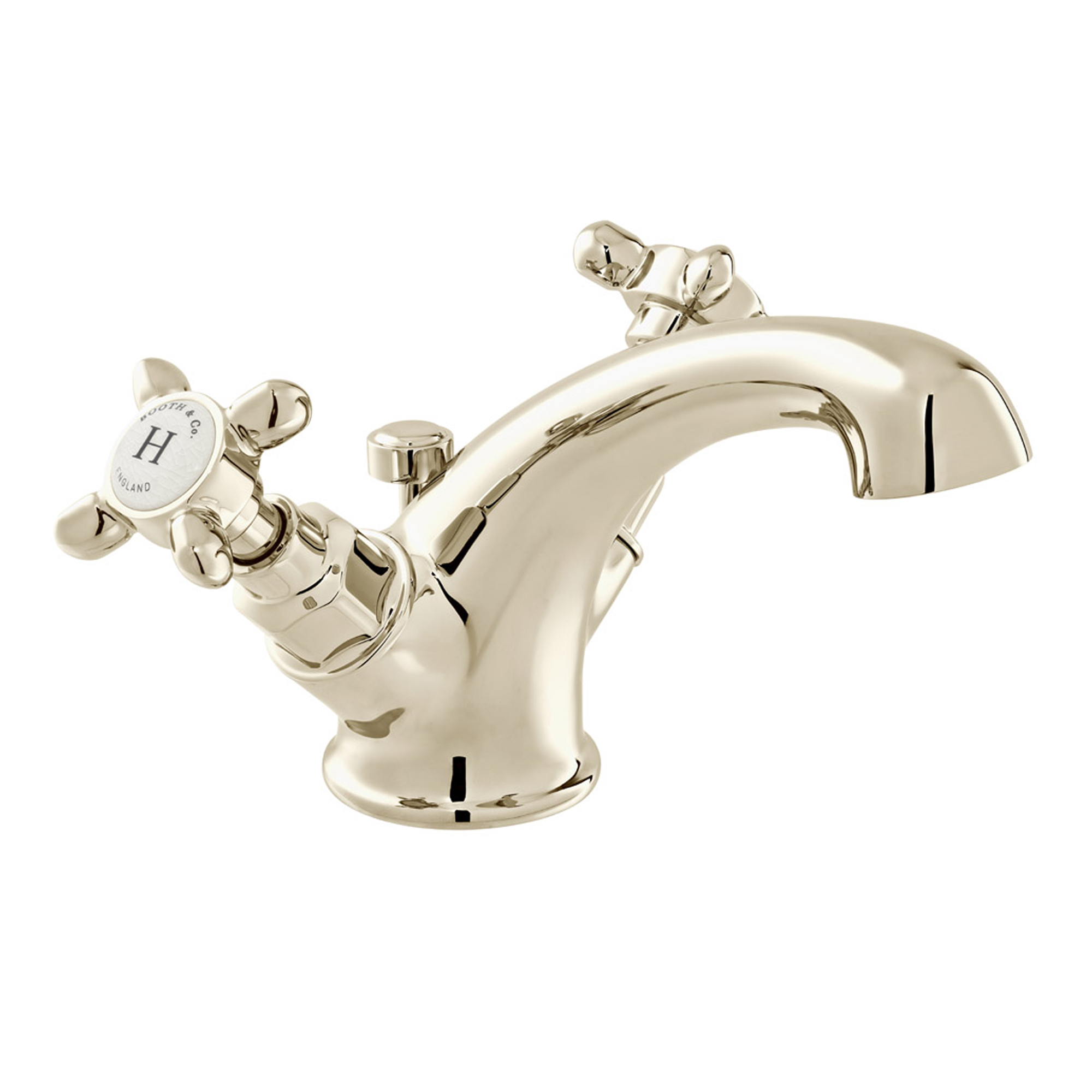 Booth & Co Axbridge Traditional Crosshead Mono Basin Mixer Tap with Optional Waste