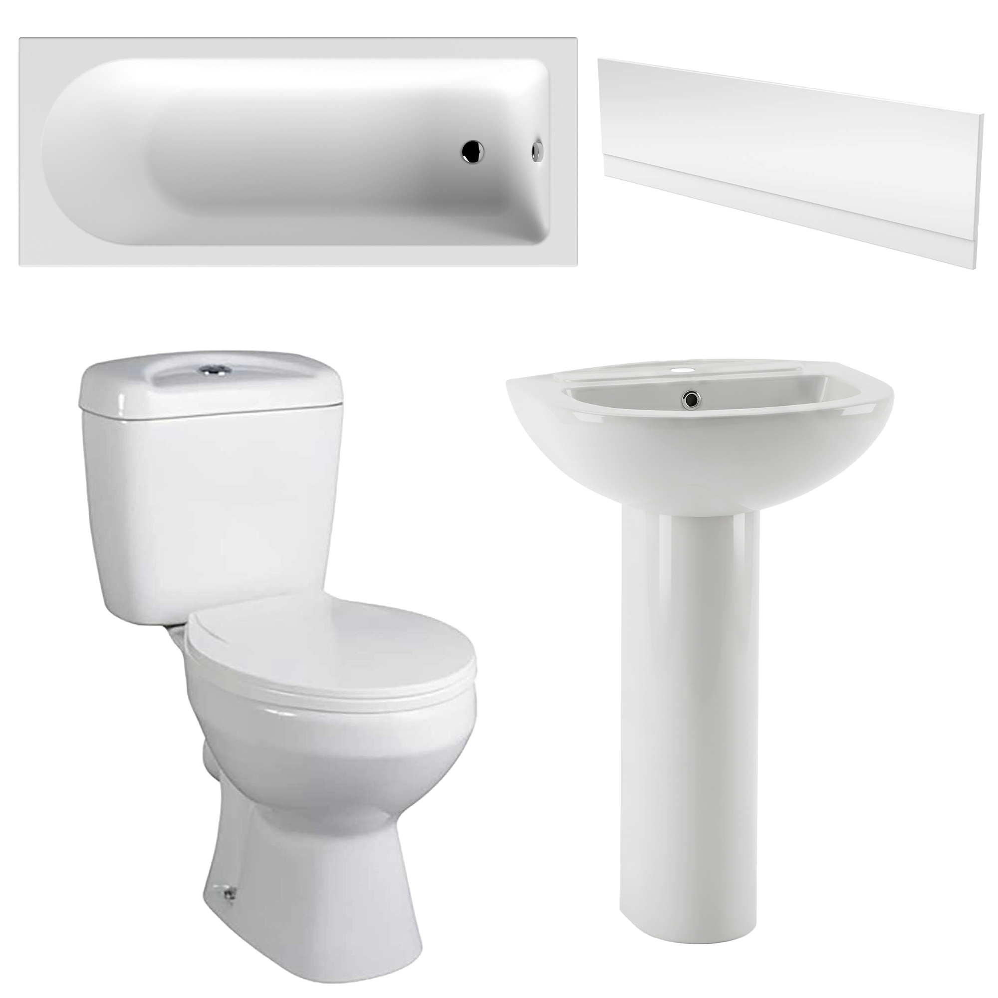 Emma 3 Piece Bathroom Suite with Front Bath Panel