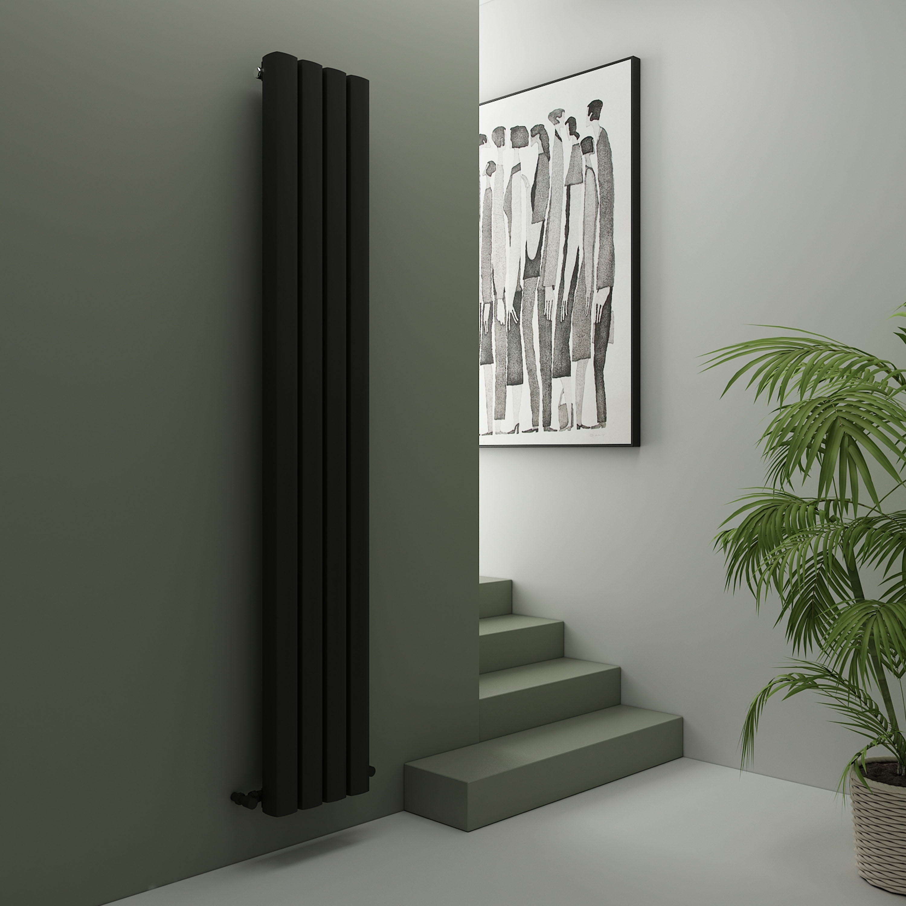 Carisa Vesta Oval Single Panel Vertical Aluminium Radiator