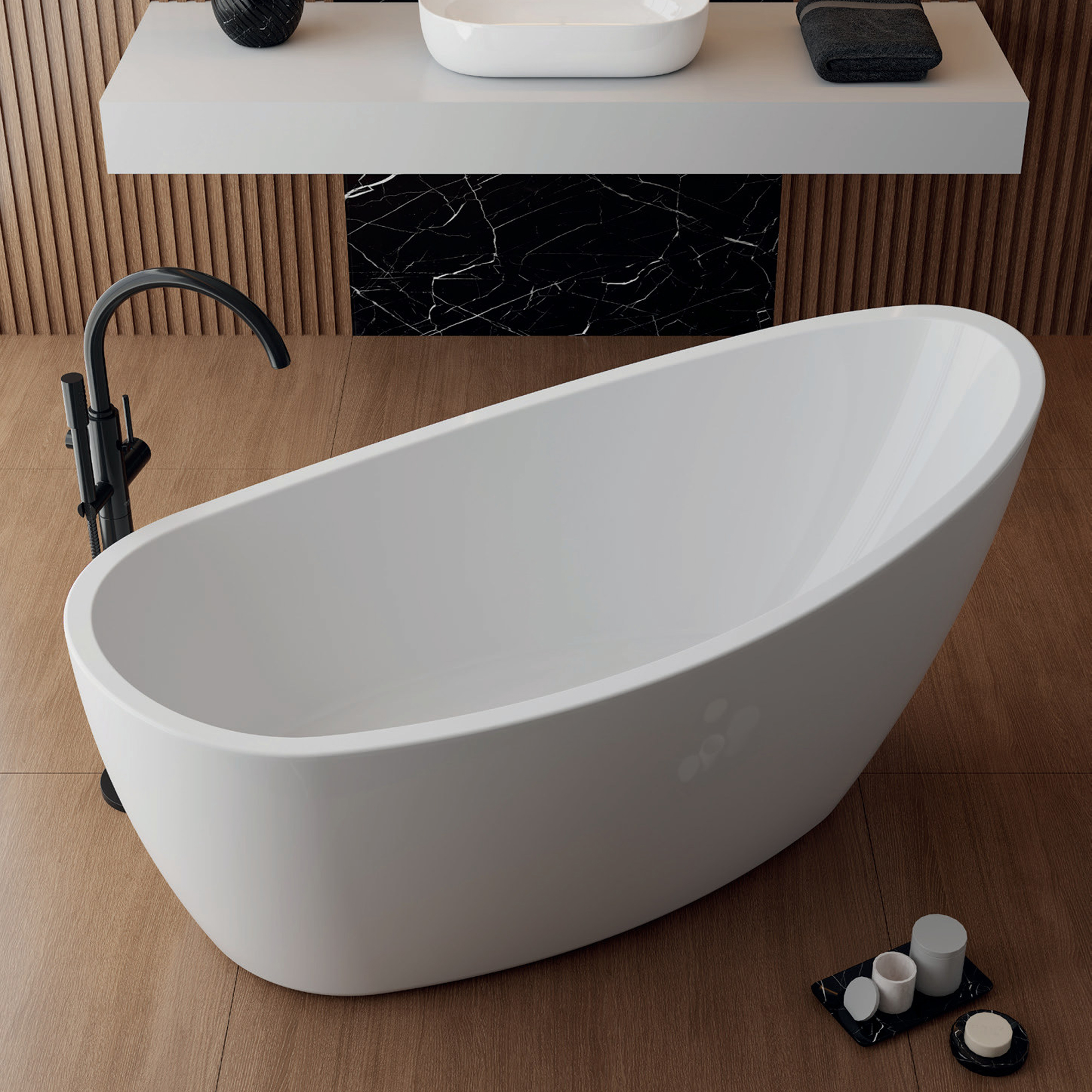 Vincent Alexander Hastings White Freestanding Bath - 1550 x 780mm