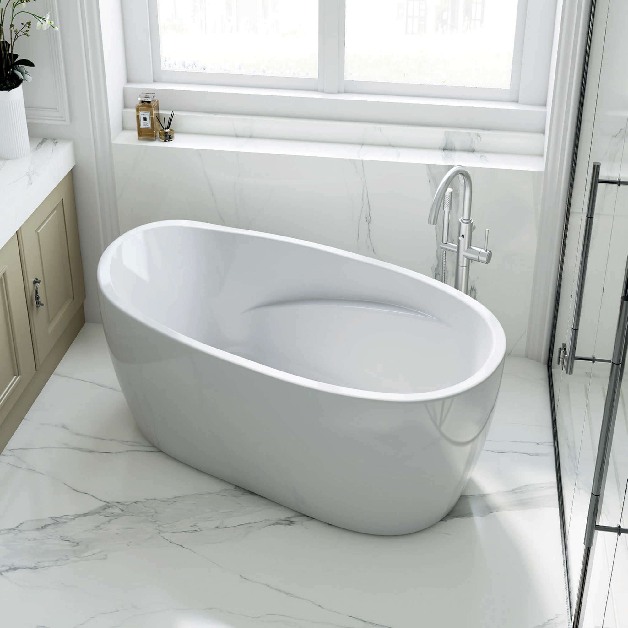 Vincent Alexander Littleton White Freestanding Bath - 1400 x 750mm