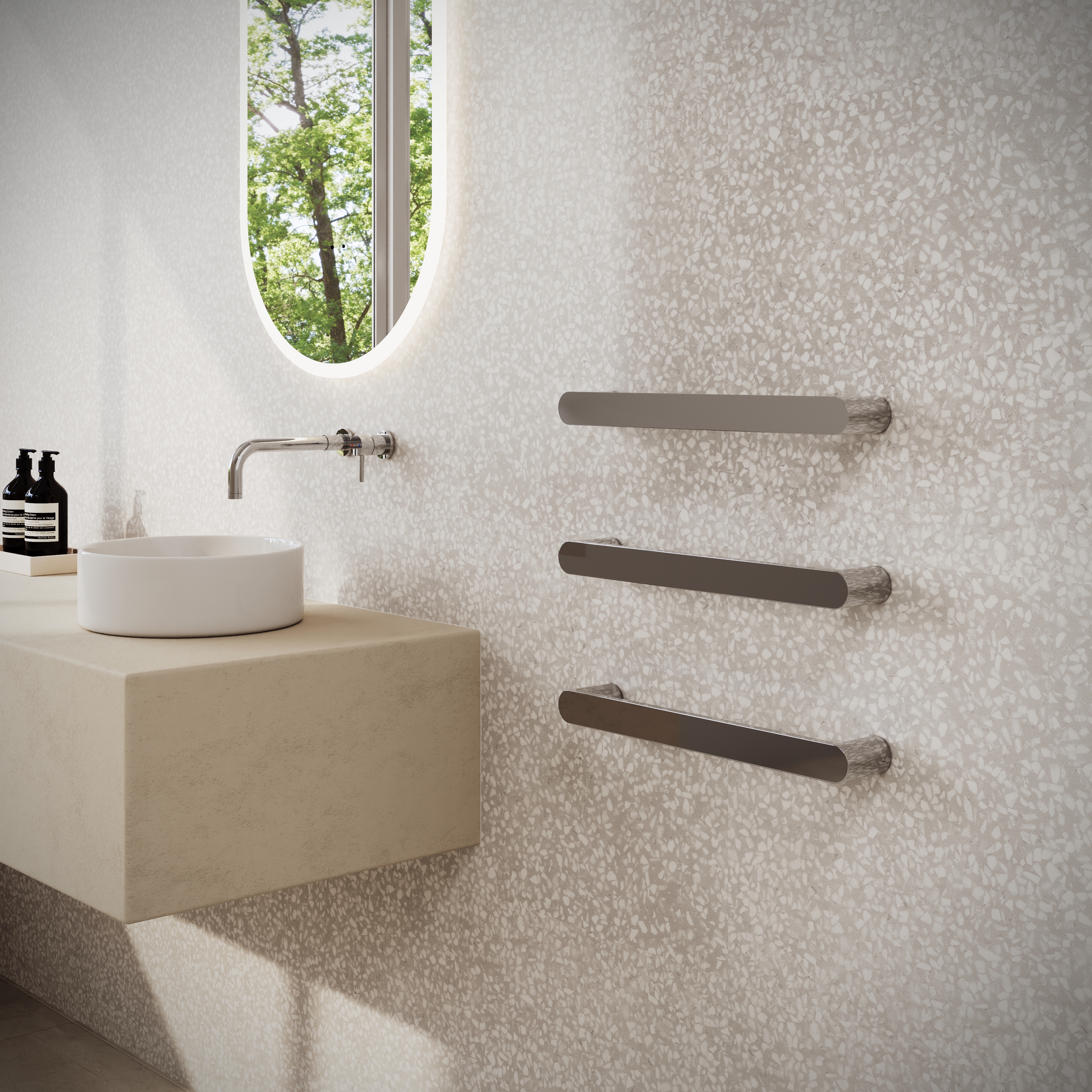 Toasty Duna Polished Stainless Steel Electric Heated Towel Rail