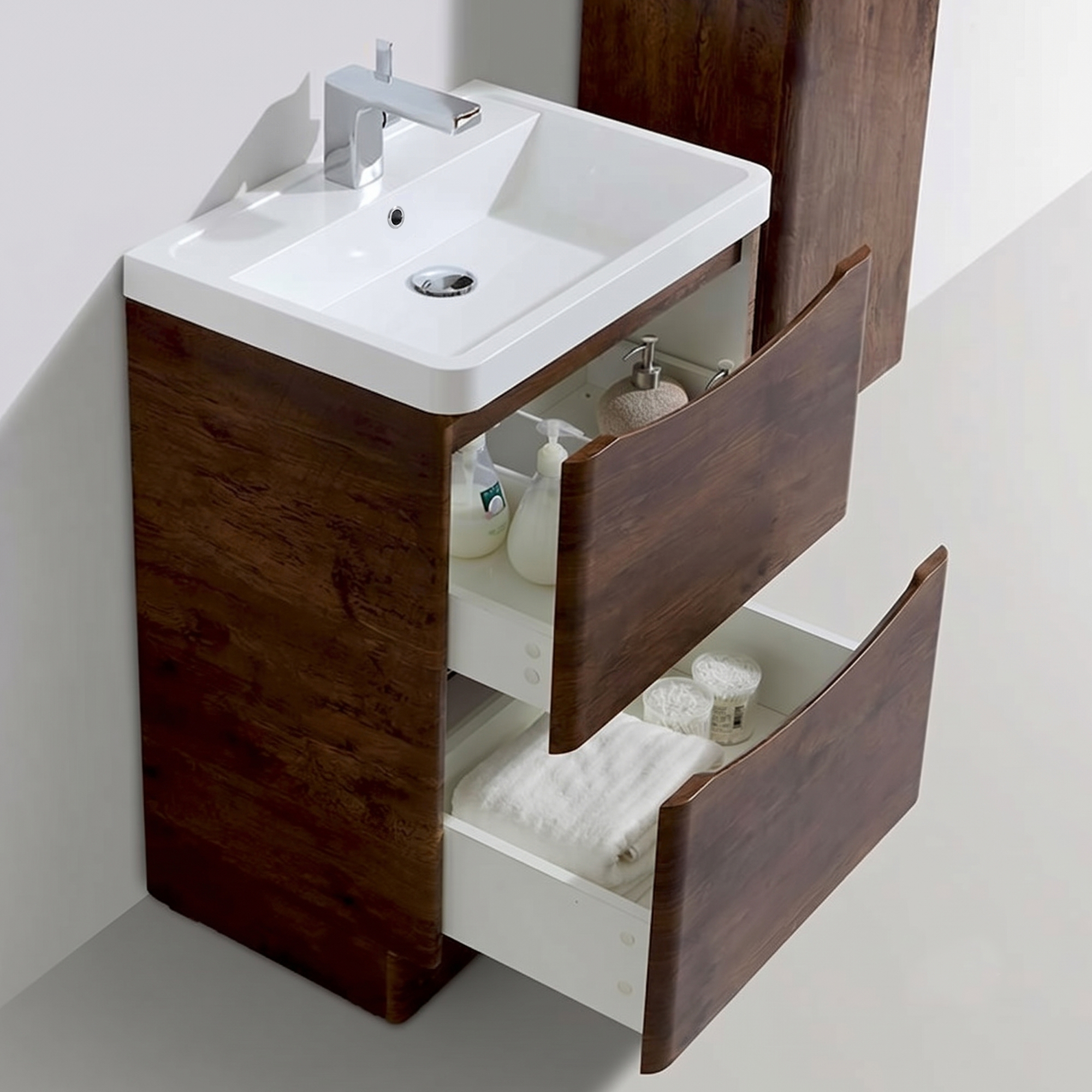 Harbour Clarity 600mm Floorstanding Chestnut Vanity Unit & Basin