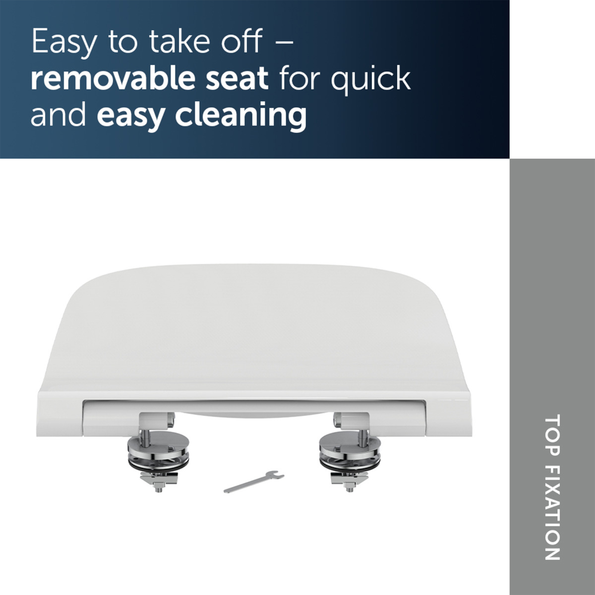 Ideal Standard i.life A & S Compact Wrap Over White Toilet Seat - Square
