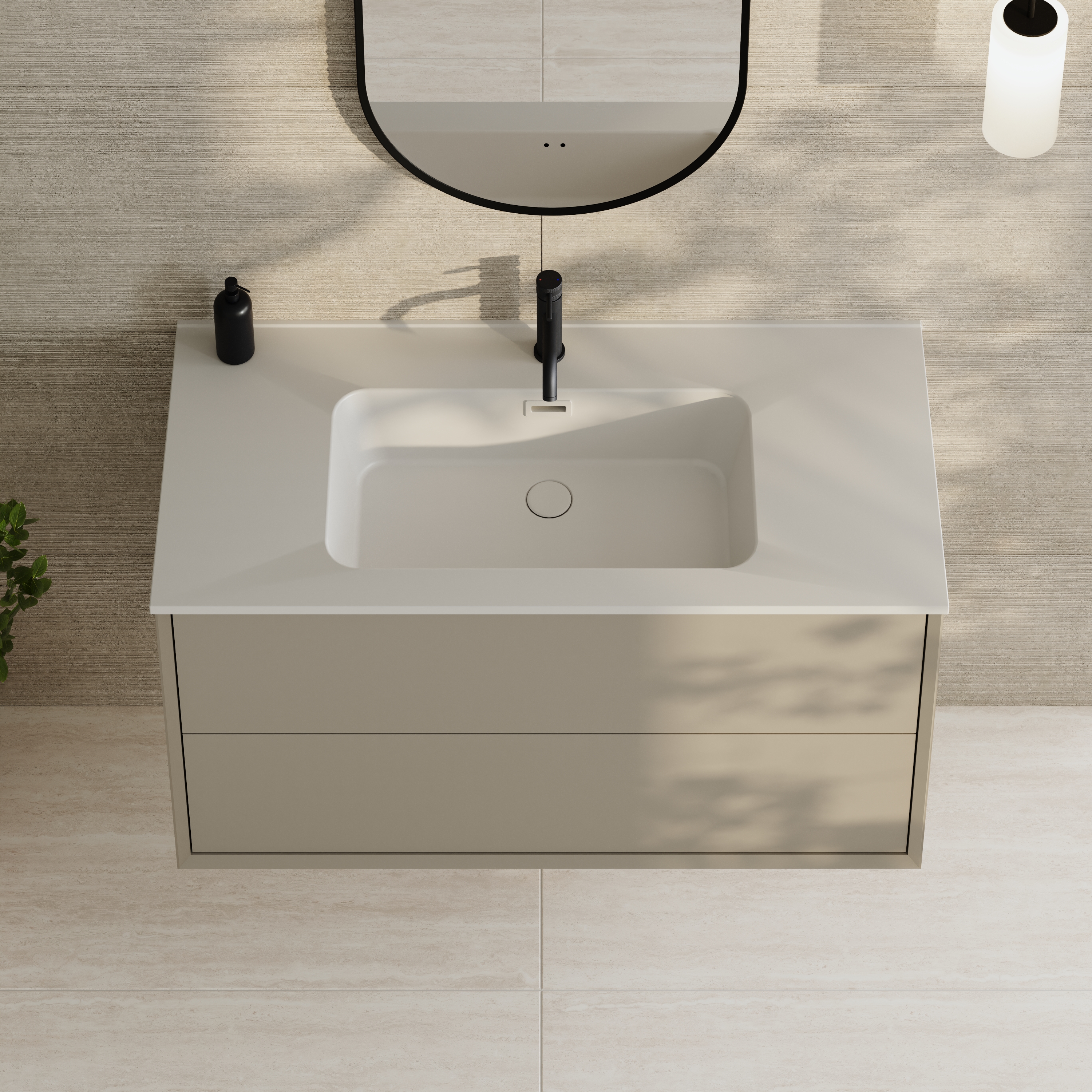 Oslo 1000mm Wall Mounted Vanity Unit & Matt White Basin