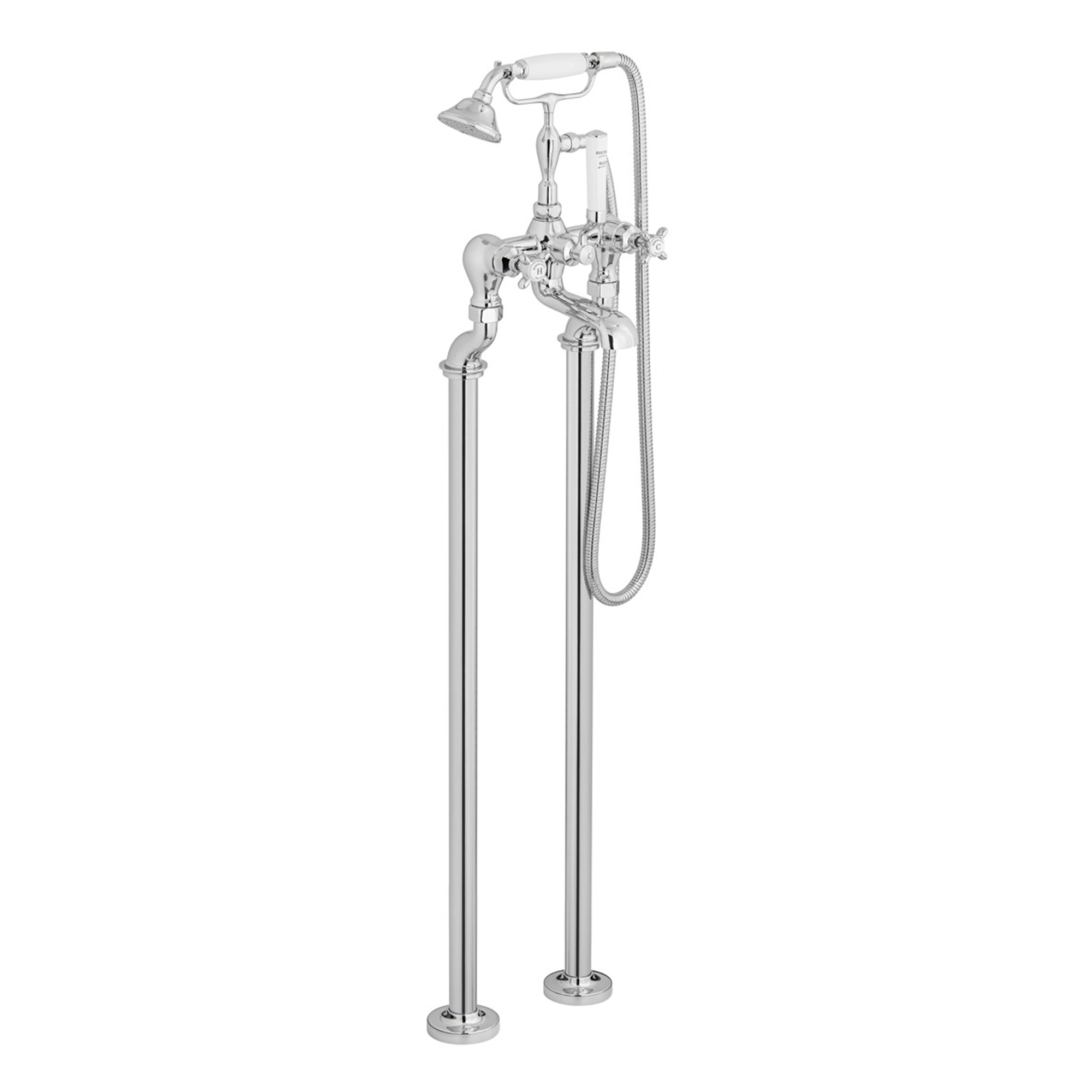 Booth & Co Axbridge Traditional Crosshead Floorstanding Bath Shower Mixer Tap