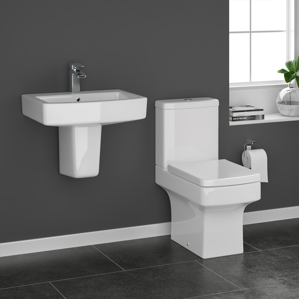 Vellamo Aspire Semi-Pedestal & Basin - 570mm | Drench
