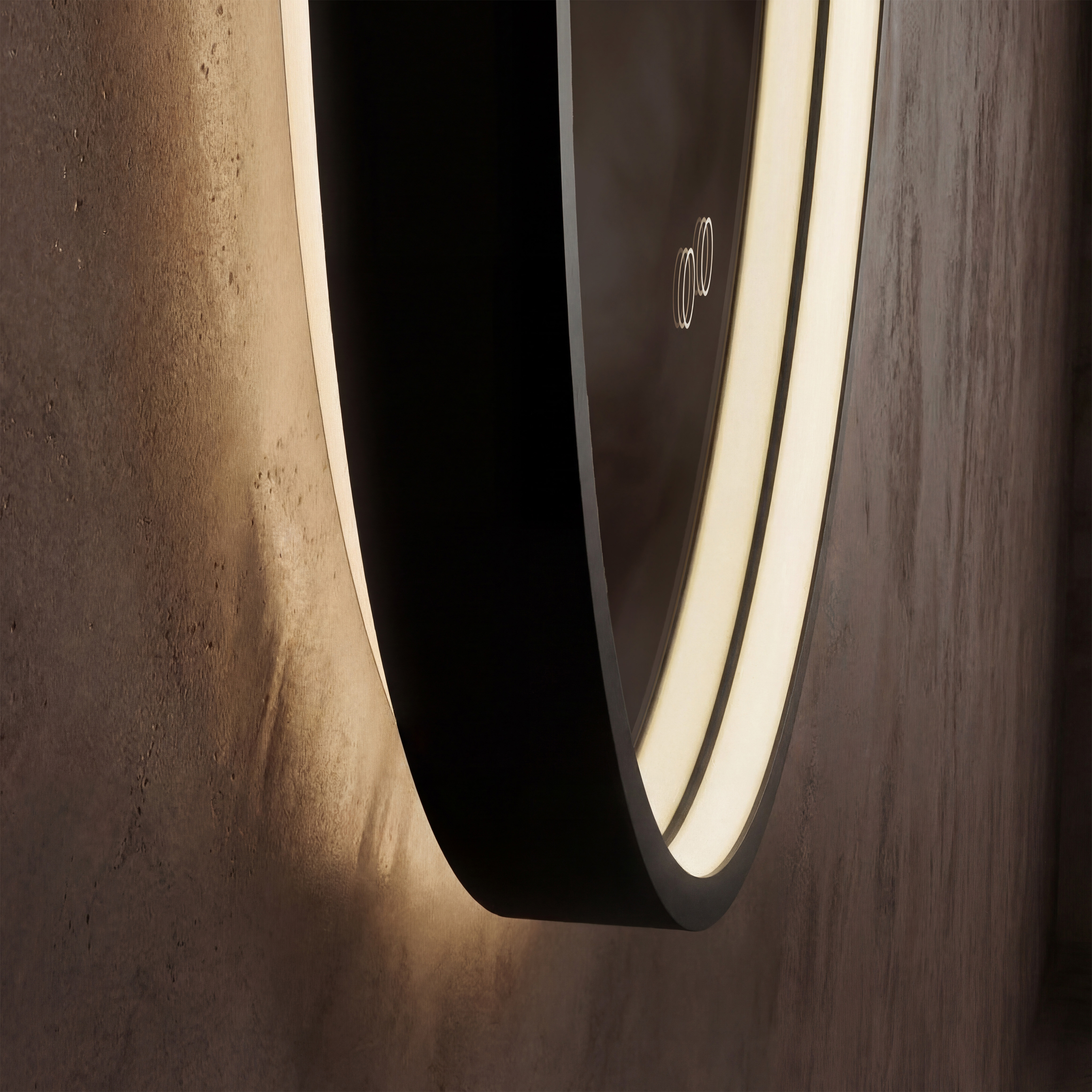 Origins Living Kingsley Matt Black Illuminated Capsule Mirror with Colour Change Lights - 500 x 1000mm