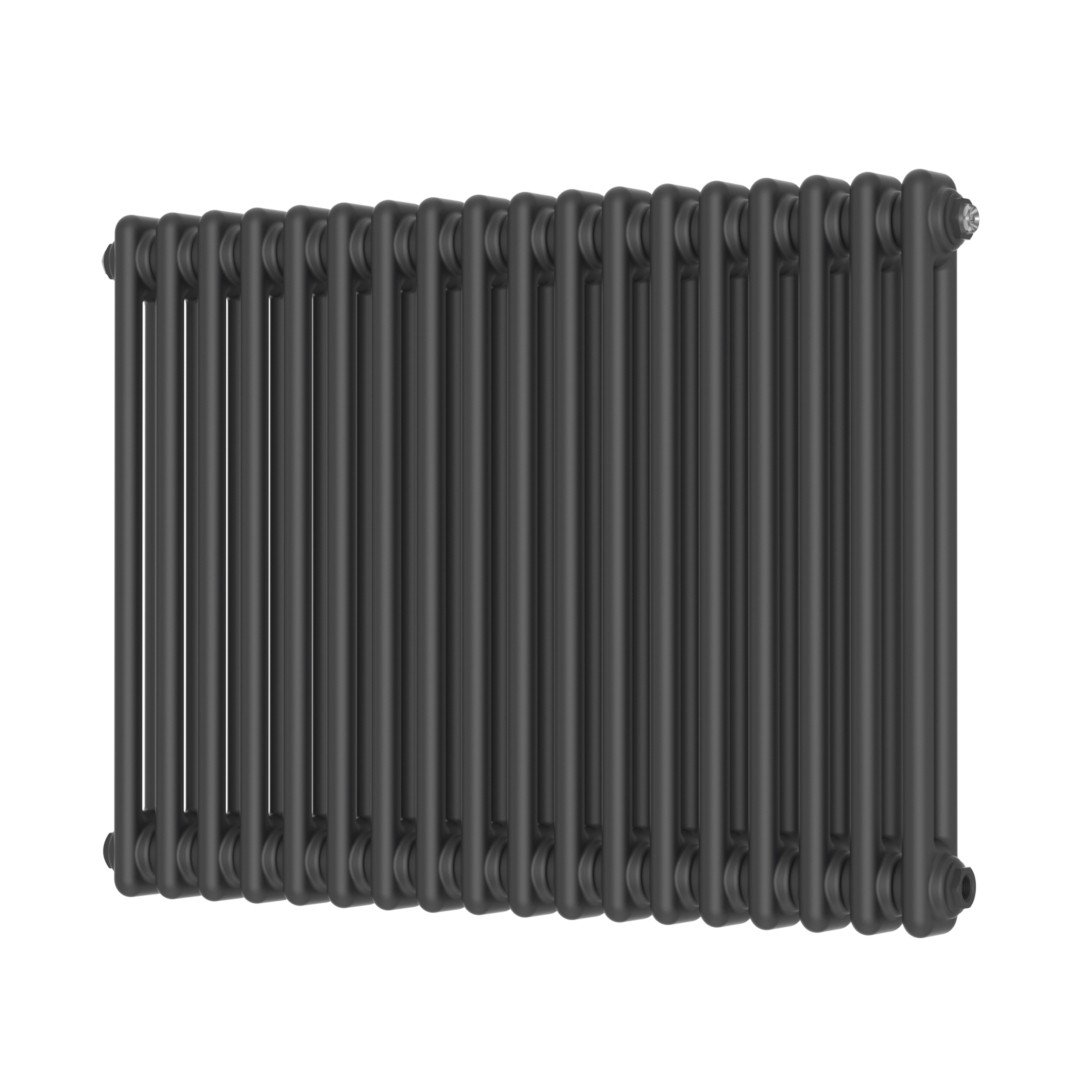 Butler & Rose Designer 2 Column Horizontal Radiator - Matt Anthracite - 600mm Tall