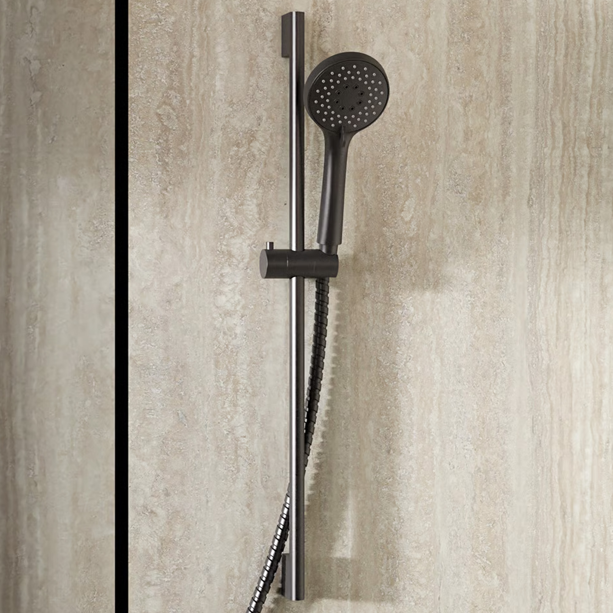 Crosswater Sliding Rail Shower Kit with Wall Outlet & Hose