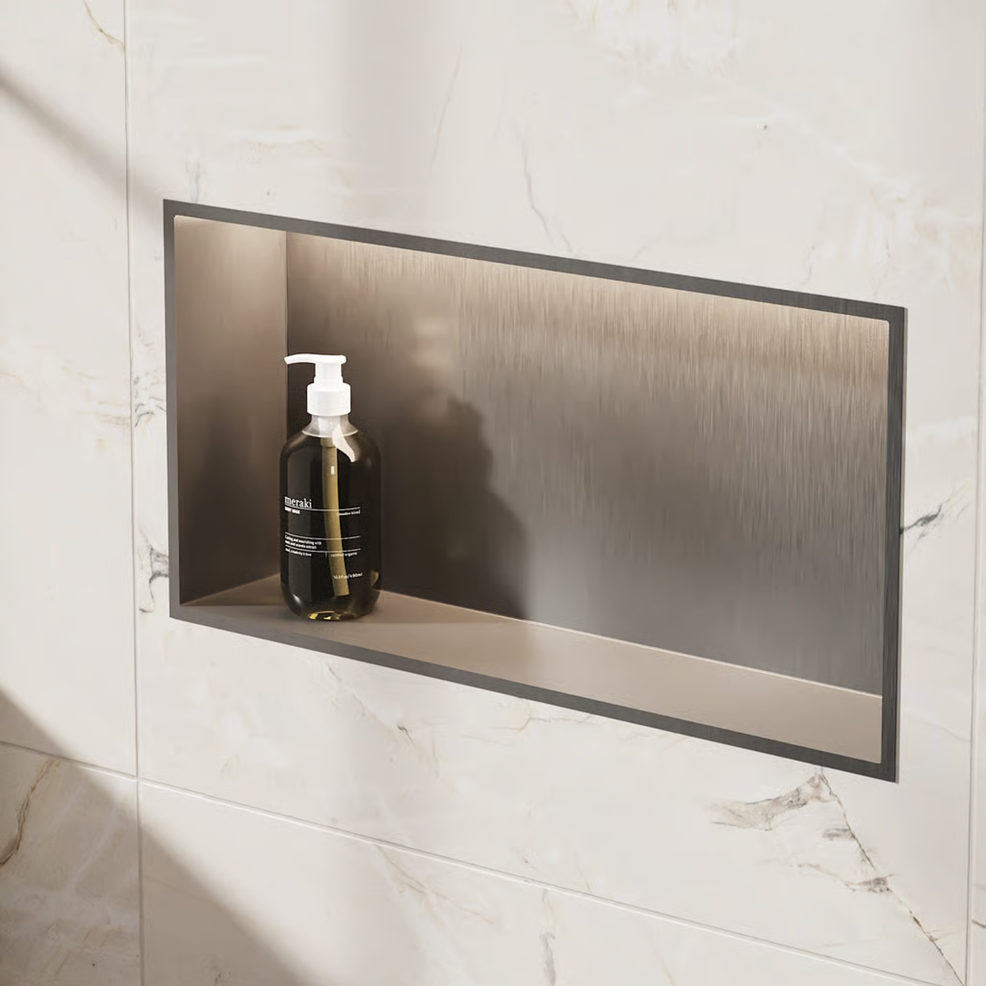 Crosswater Inset LED Illuminated Shower Niche - 610 x 305mm