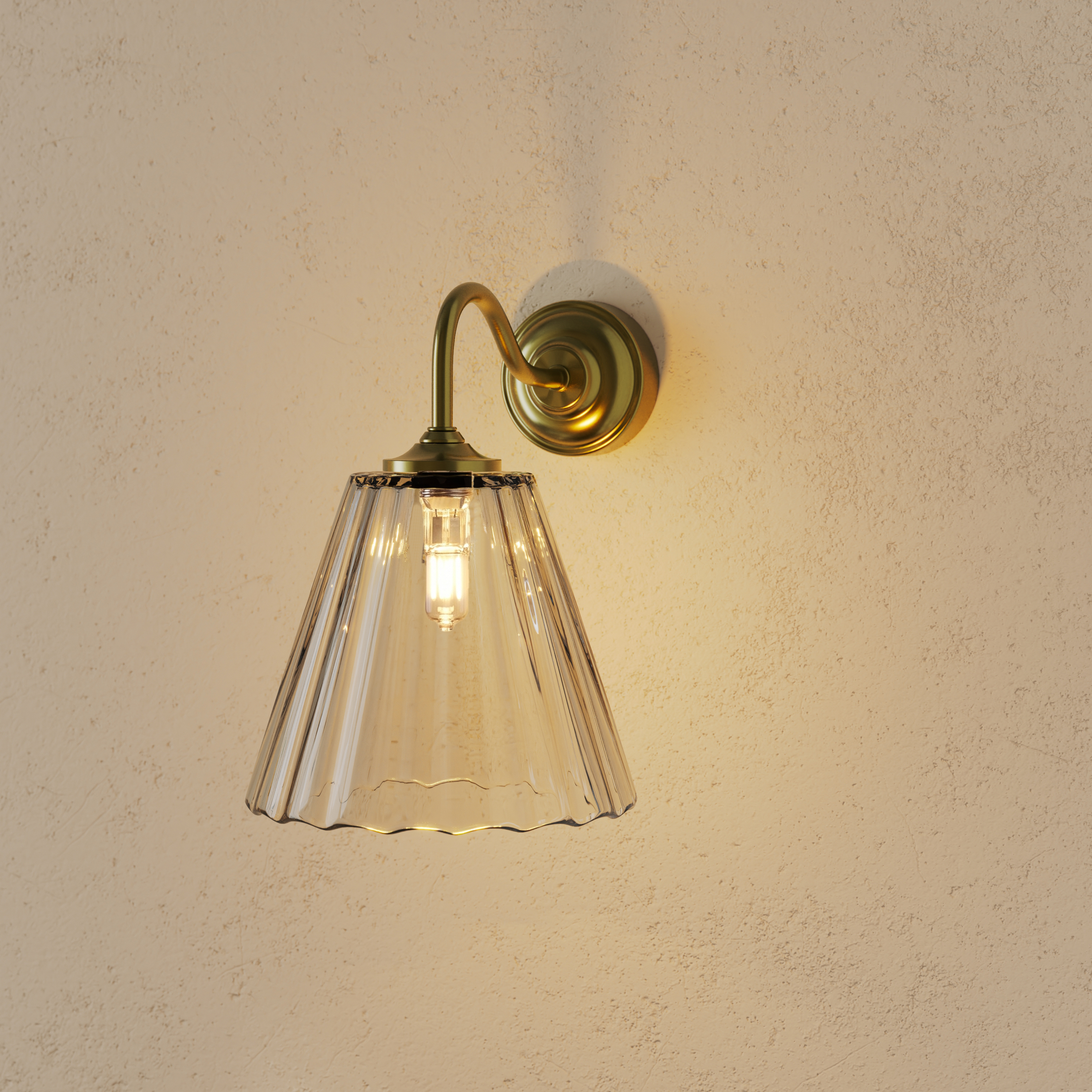 Butler & Rose Fluted Glass Shade Wall Light