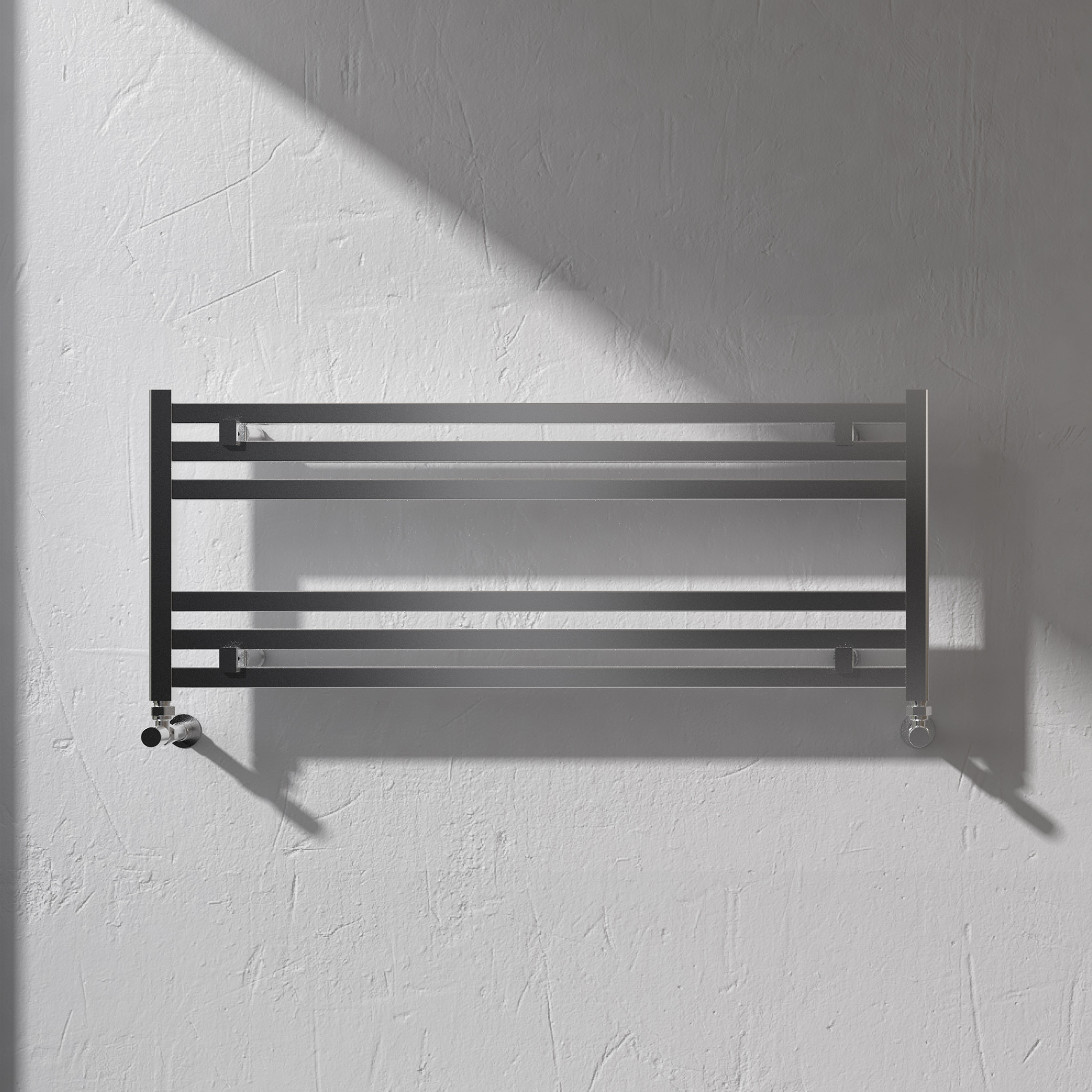 Carisa Fame Horizontal Ladder Aluminium Designer Heated Towel Rail - 400 x 1000mm