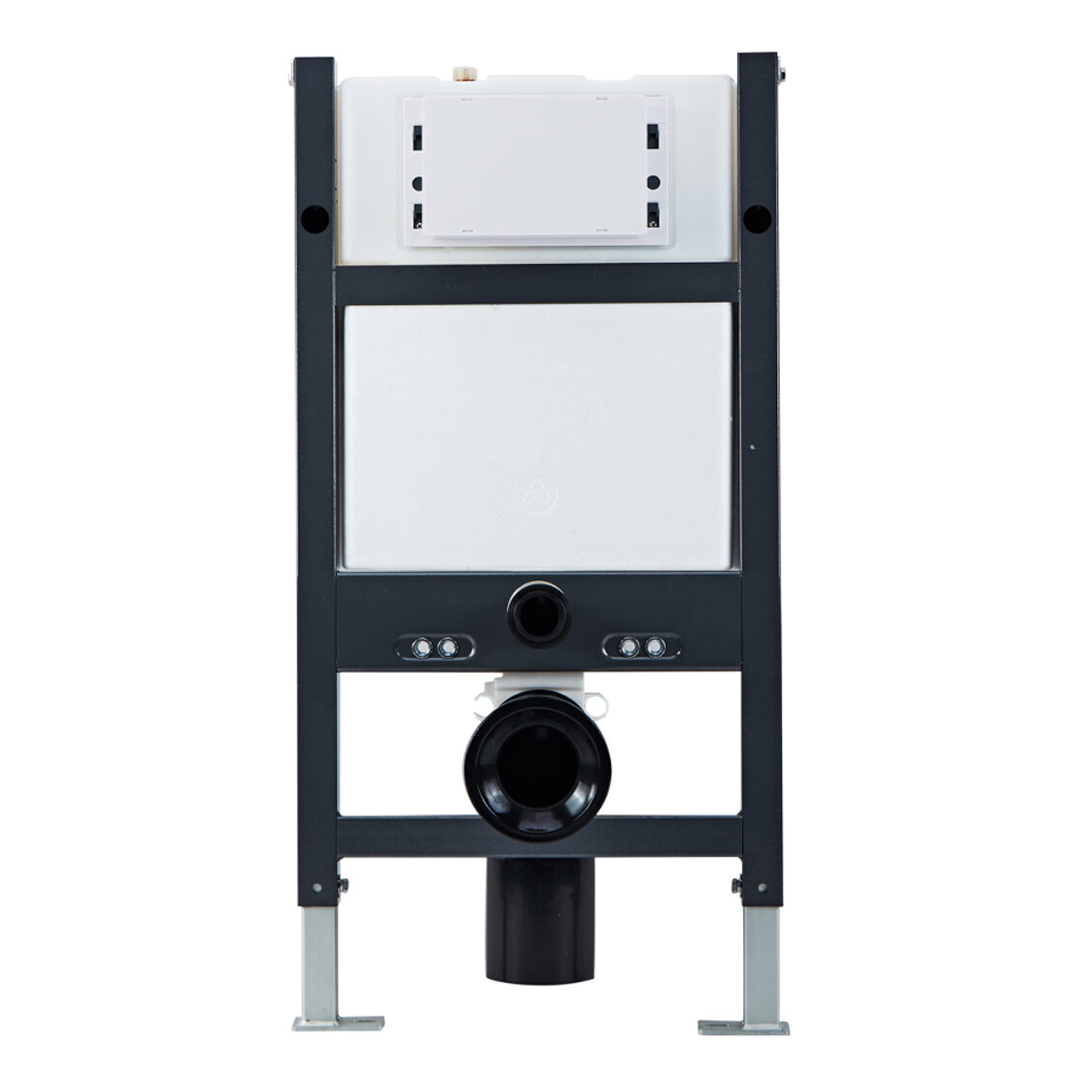 Drench Under Window Wall Hung Toilet Frame, Pneumatic Concealed Cistern & Dual Flush Plate with Round Buttons