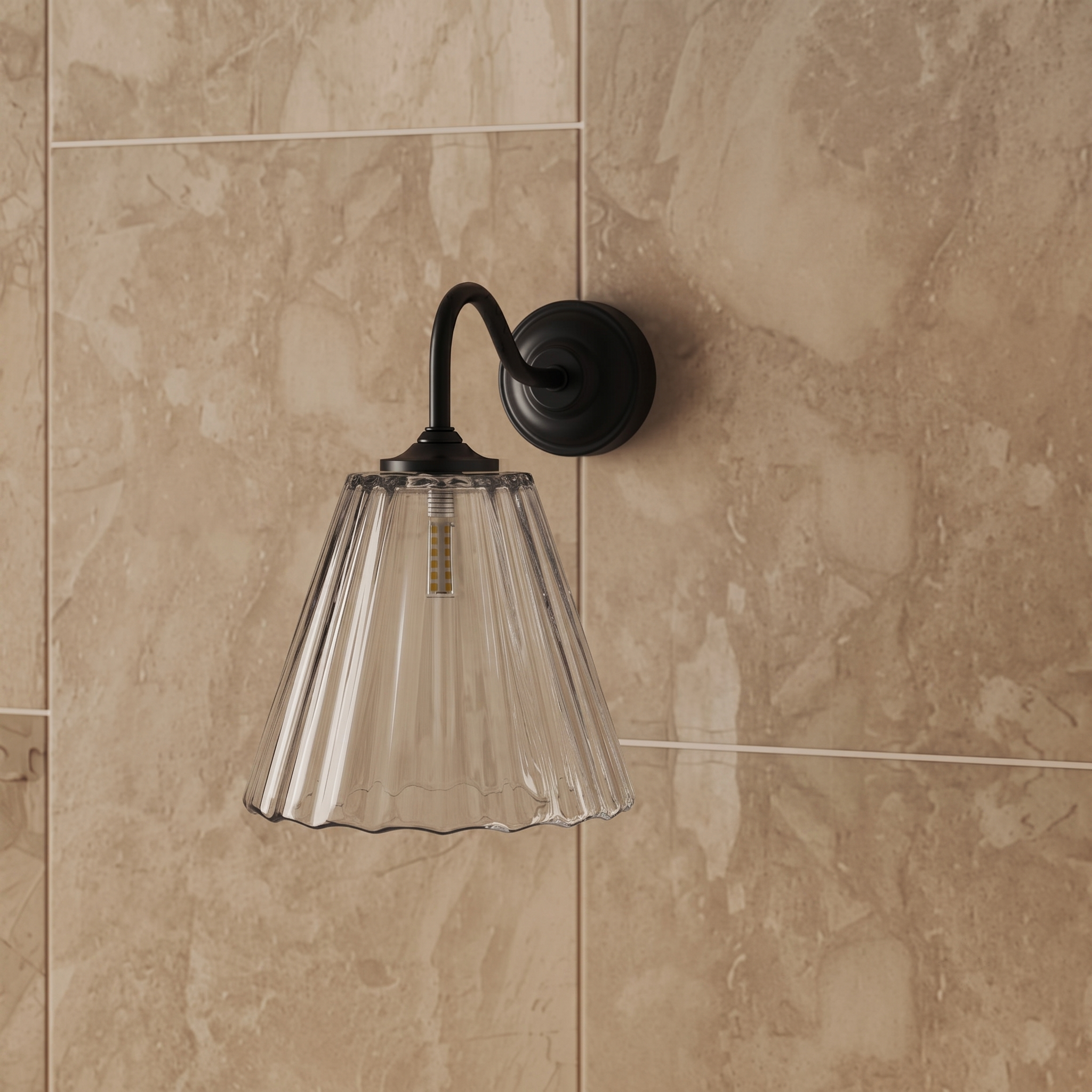 Butler & Rose Fluted Glass Shade Wall Light
