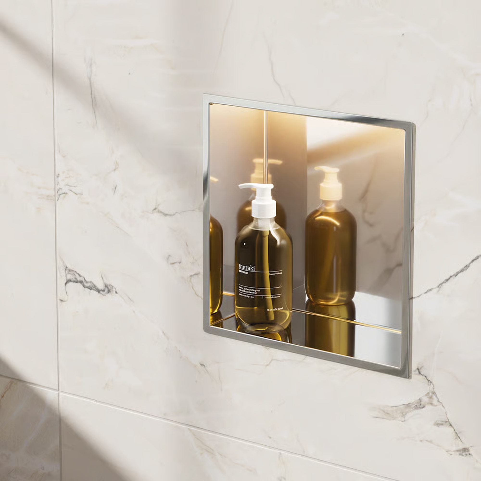Crosswater Inset LED Illuminated Shower Niche - 305 x 305mm