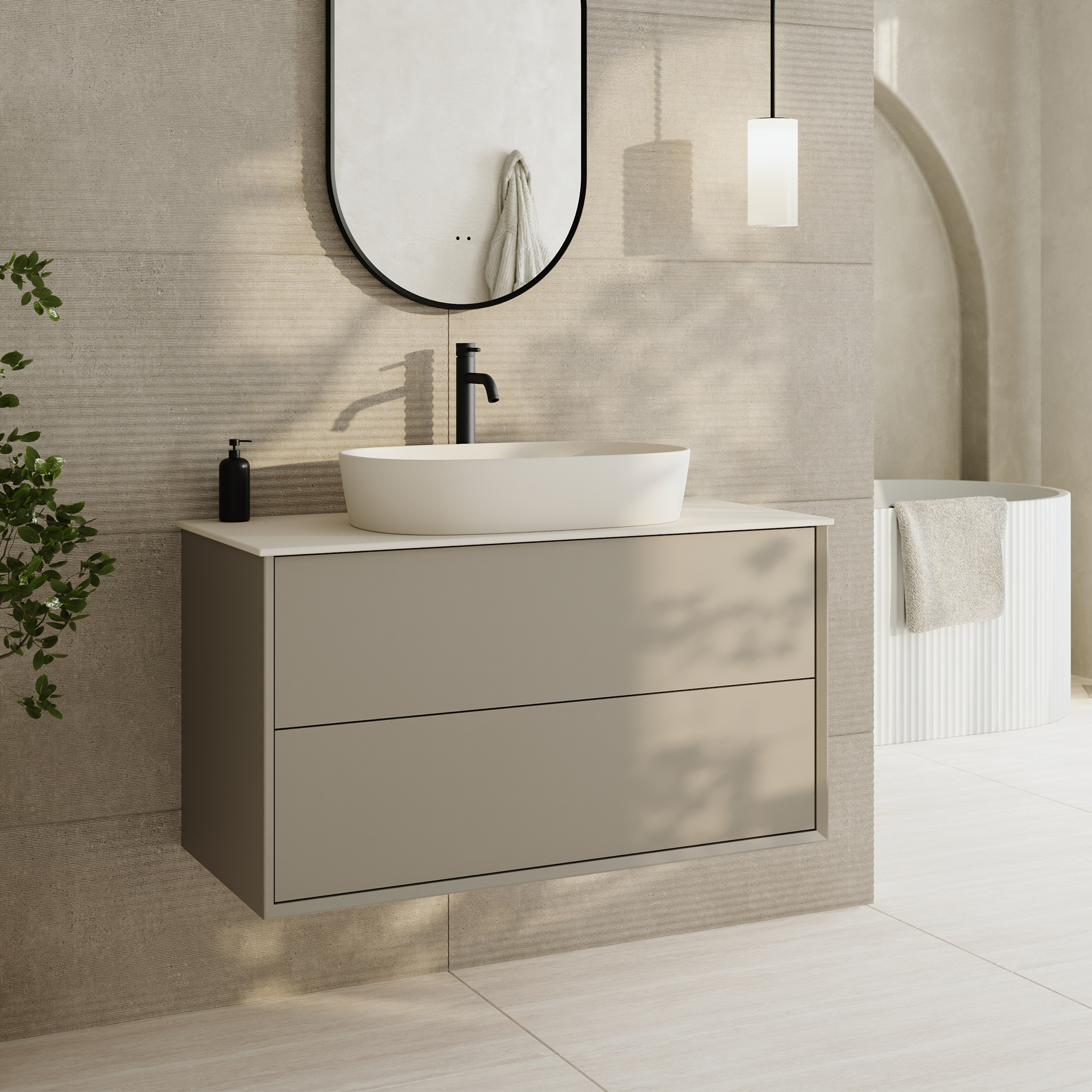 Oslo 1000mm Wall Mounted Vanity Unit & Sintered Stone Countertop