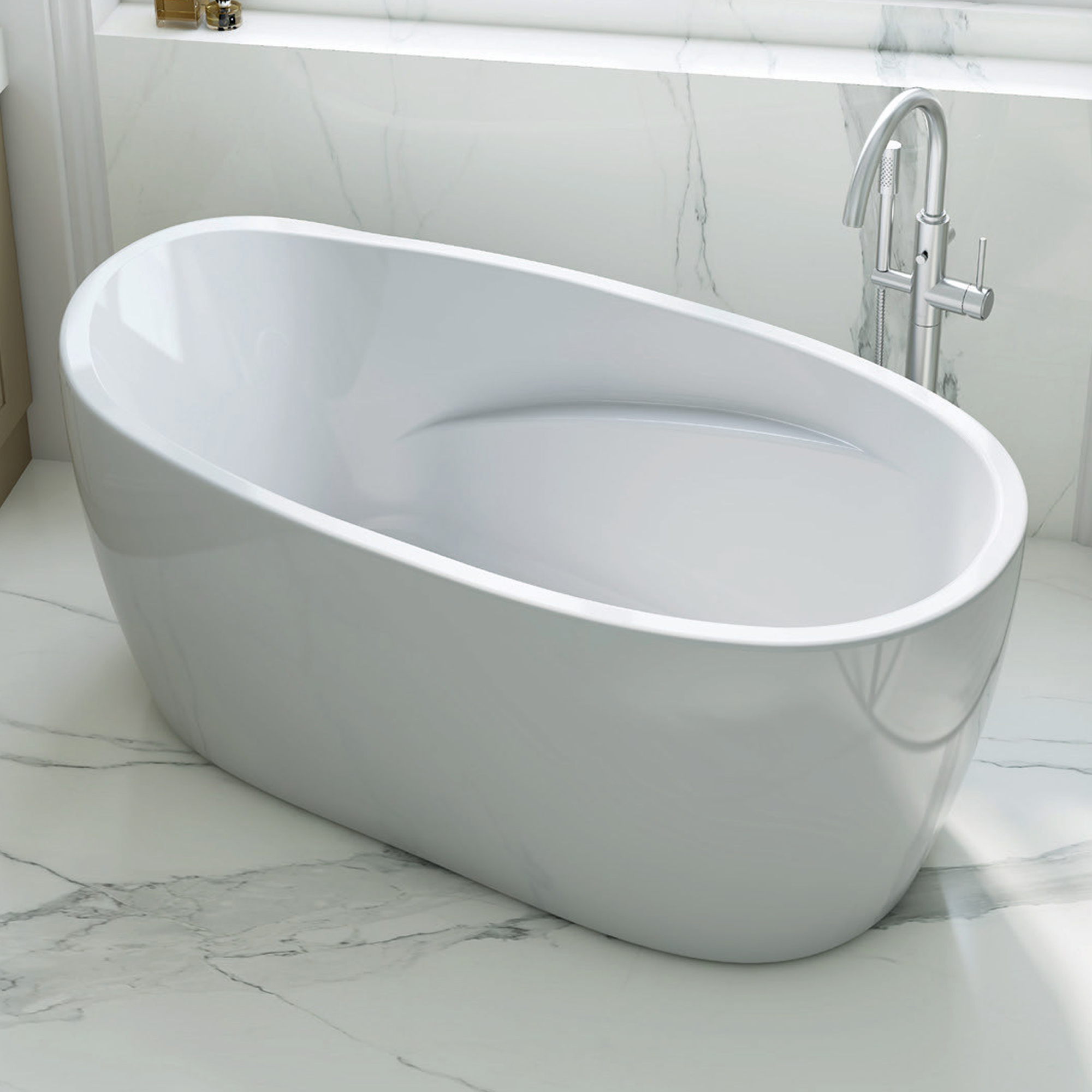 Vincent Alexander Littleton White Freestanding Bath - 1400 x 750mm