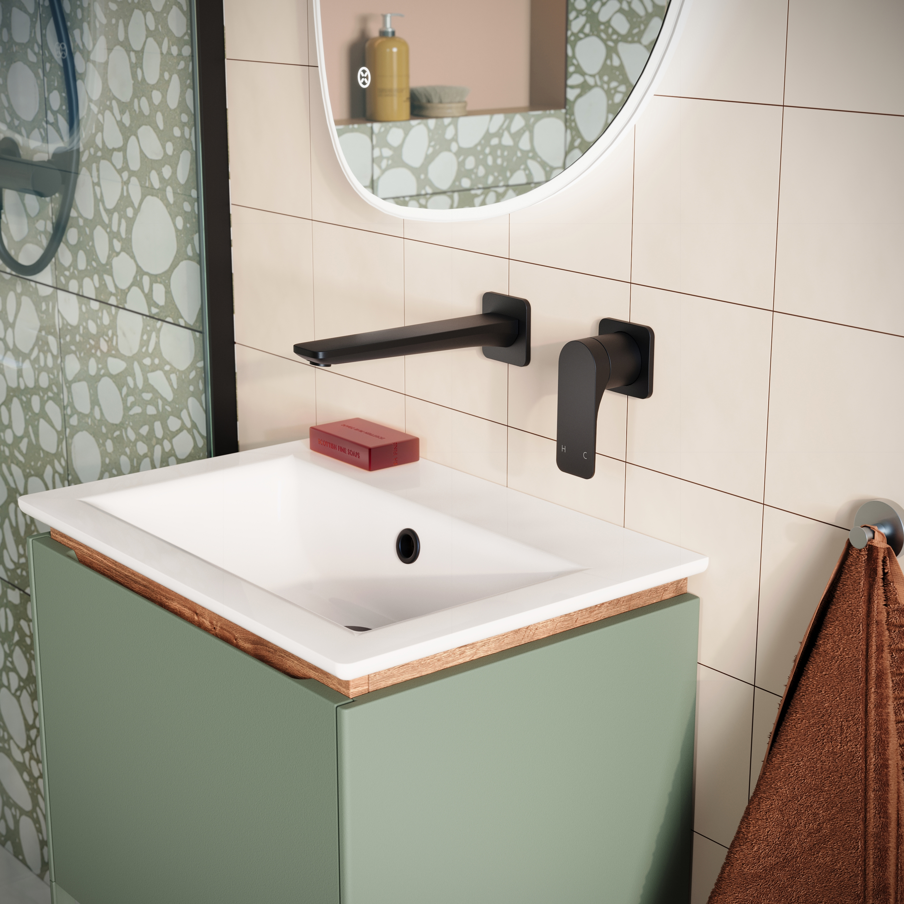 Crosswater Fuse 2 Hole Wall Mounted Basin Mixer Tap