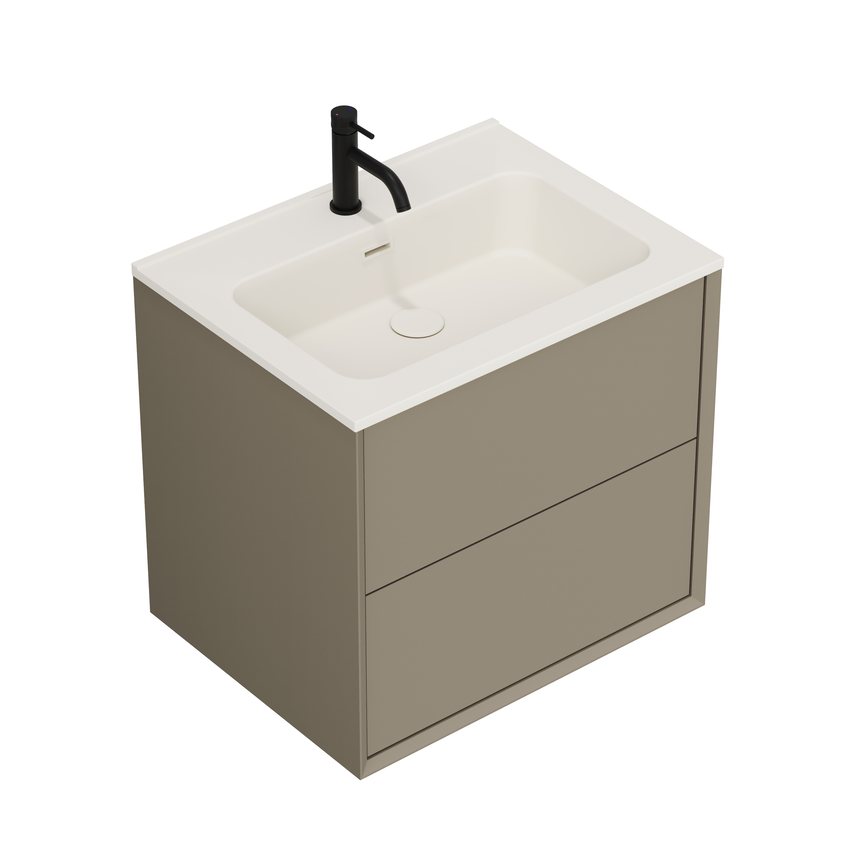 Oslo 600mm Wall Mounted Vanity Unit & Matt White Basin