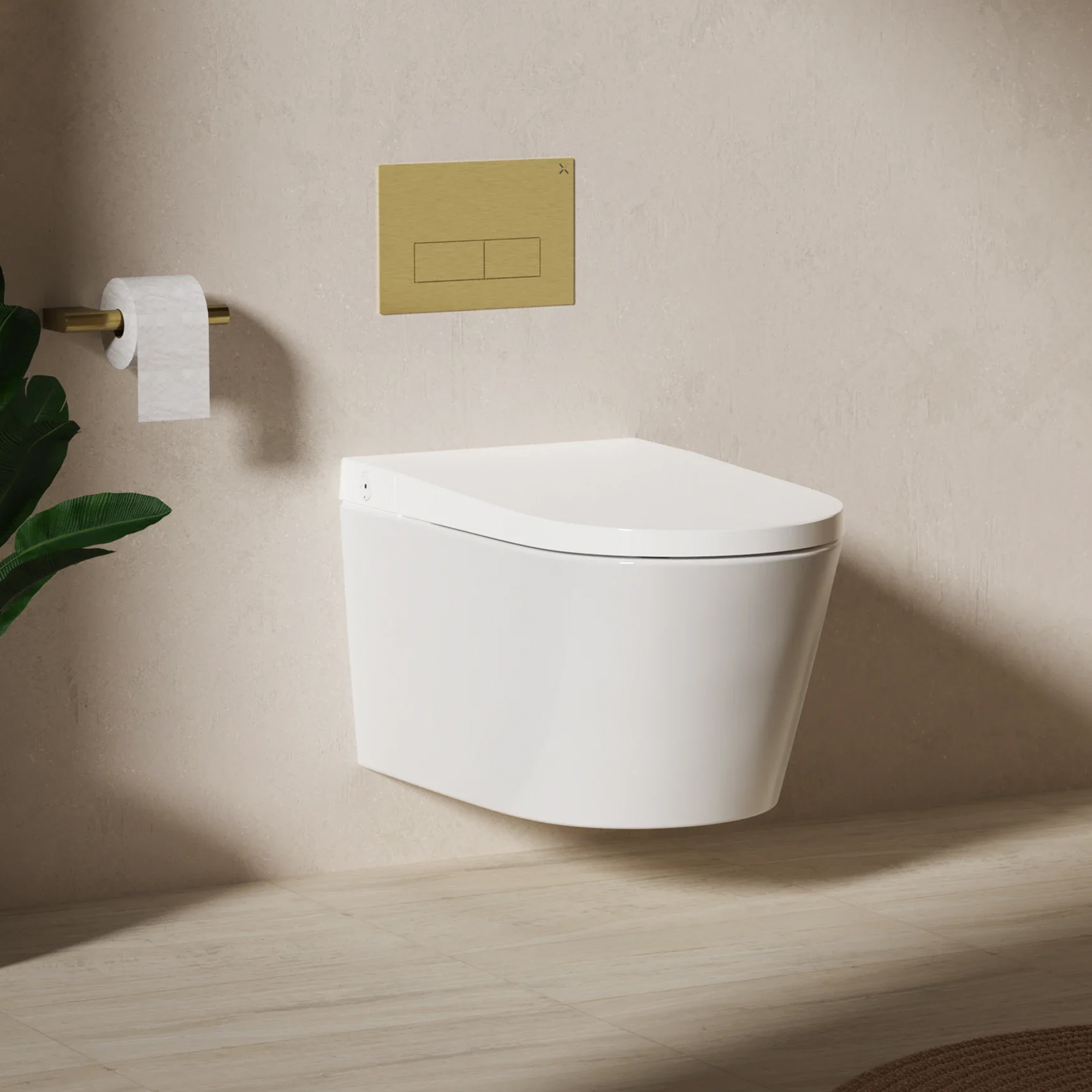Crosswater Mada Rimless Wall Hung Smart Toilet and Seat with Wash and Dry Function