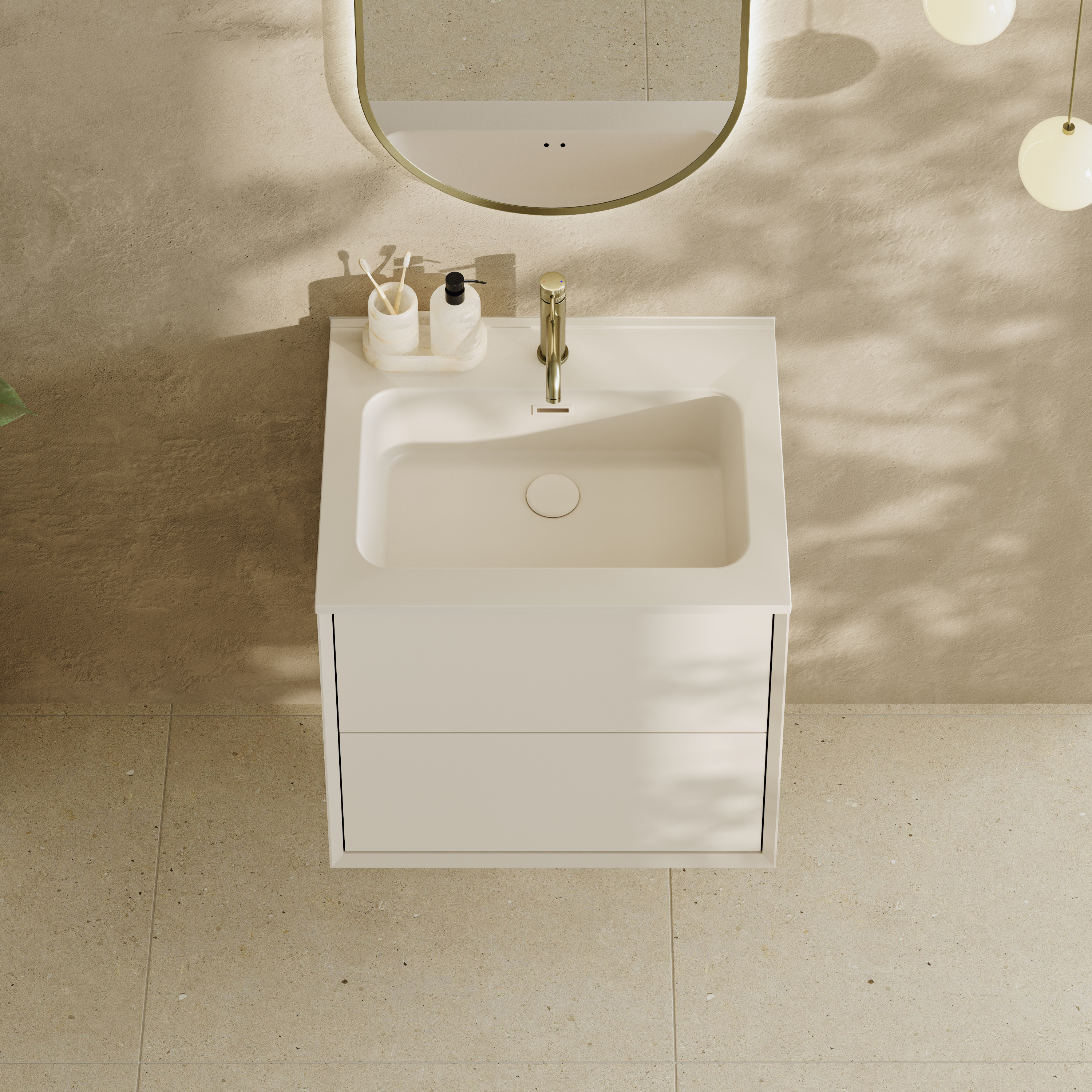 Oslo 600mm Wall Mounted Vanity Unit & Matt White Basin