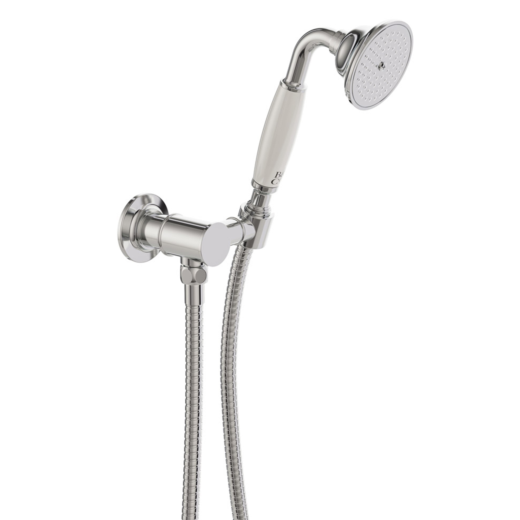 Booth & Co Axbridge Traditional Shower Handset with Wall Outlet & Hose