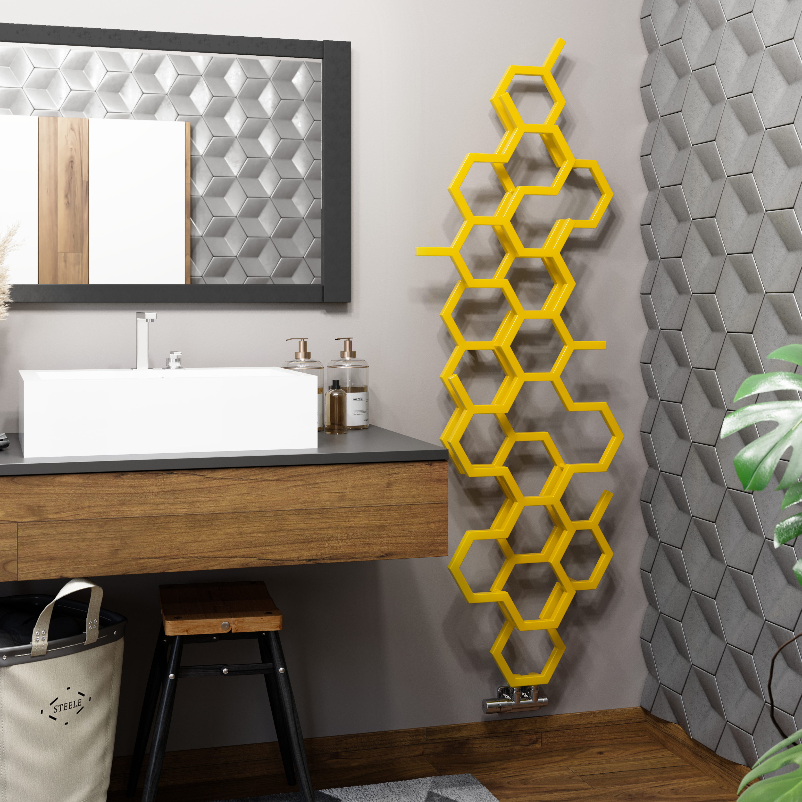Terma Hex Steel Designer Vertical Radiator