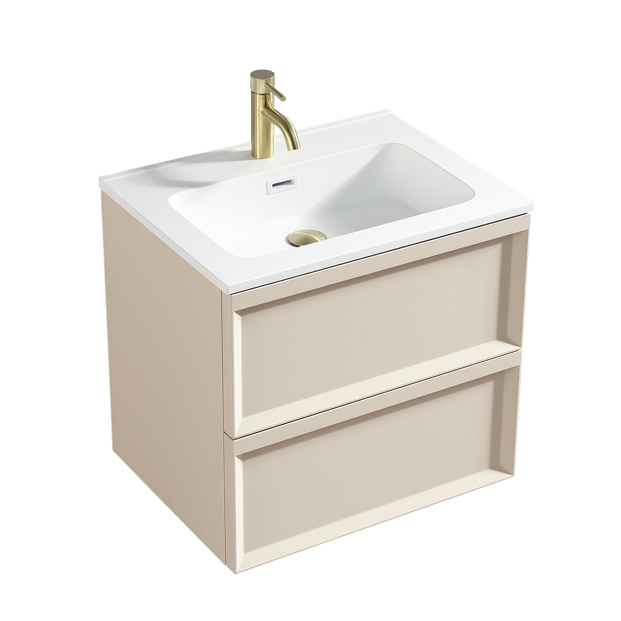 Aura 600mm Wall Mounted Vanity Unit & Matt White Basin