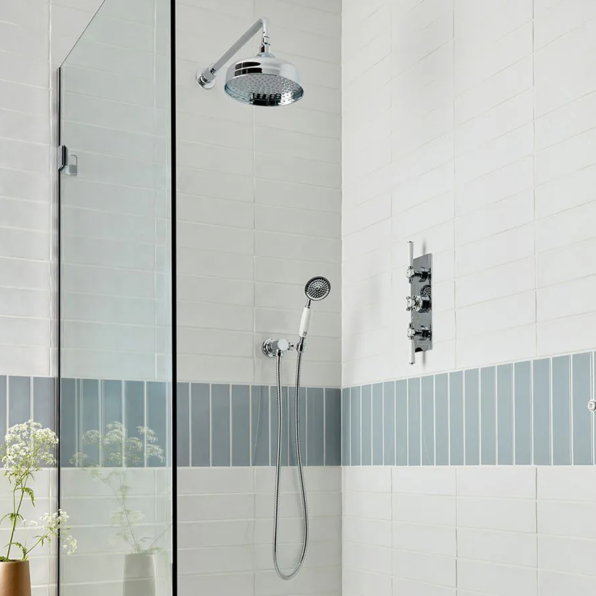Booth & Co Axbridge Traditional Shower Handset with Wall Outlet & Hose
