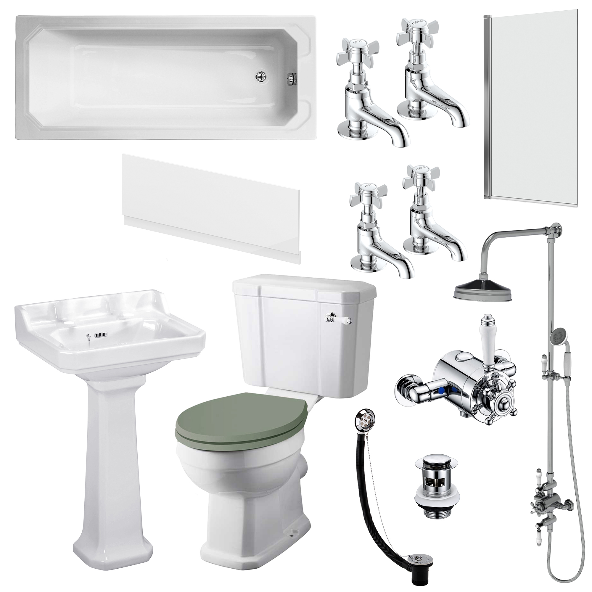 Butler & Rose Catherine Bathroom Suite with Shower Bath