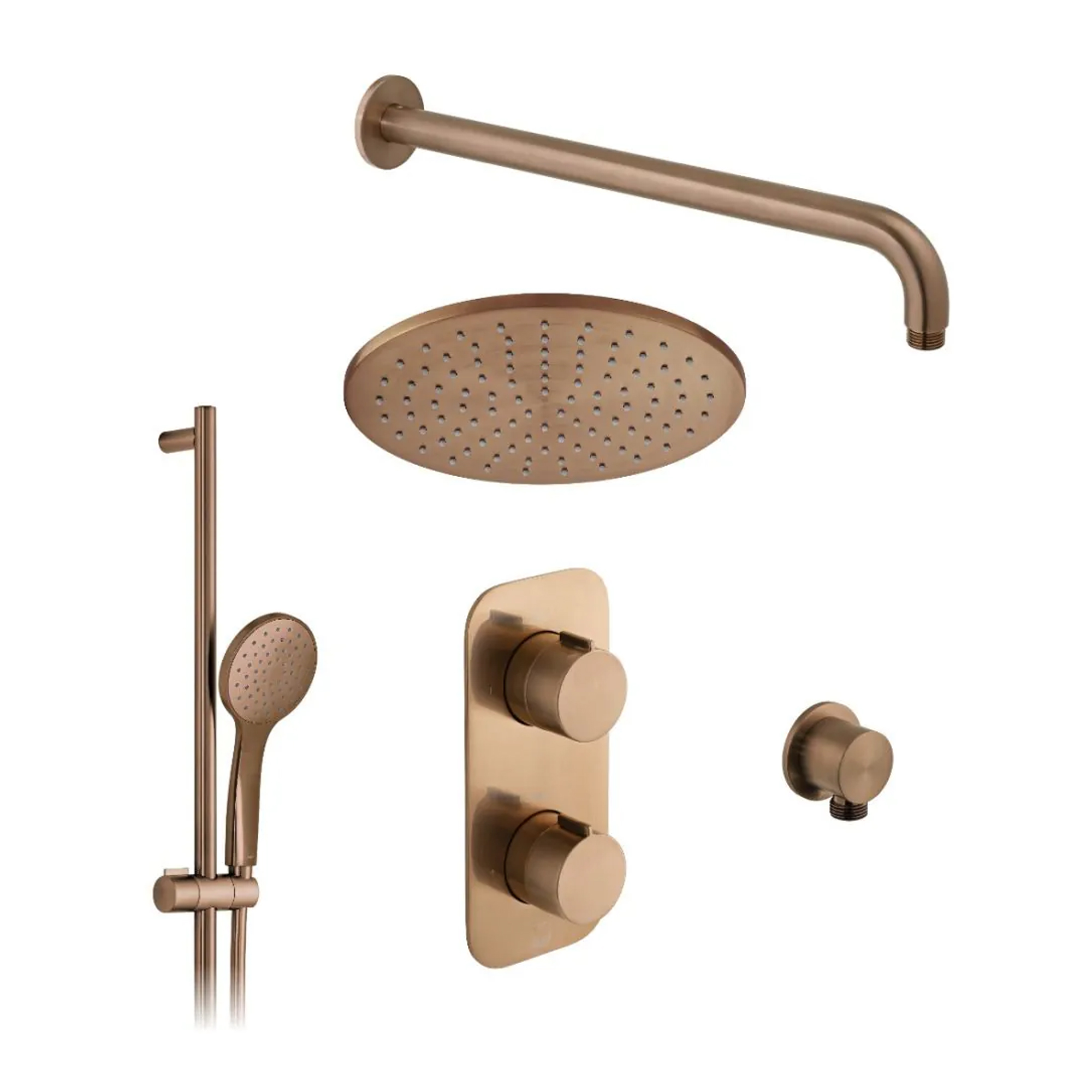 Vado Individual Tablet Altitude 2 Outlet Concealed Thermostatic Valve, Fixed Head & Shower Rail Kit