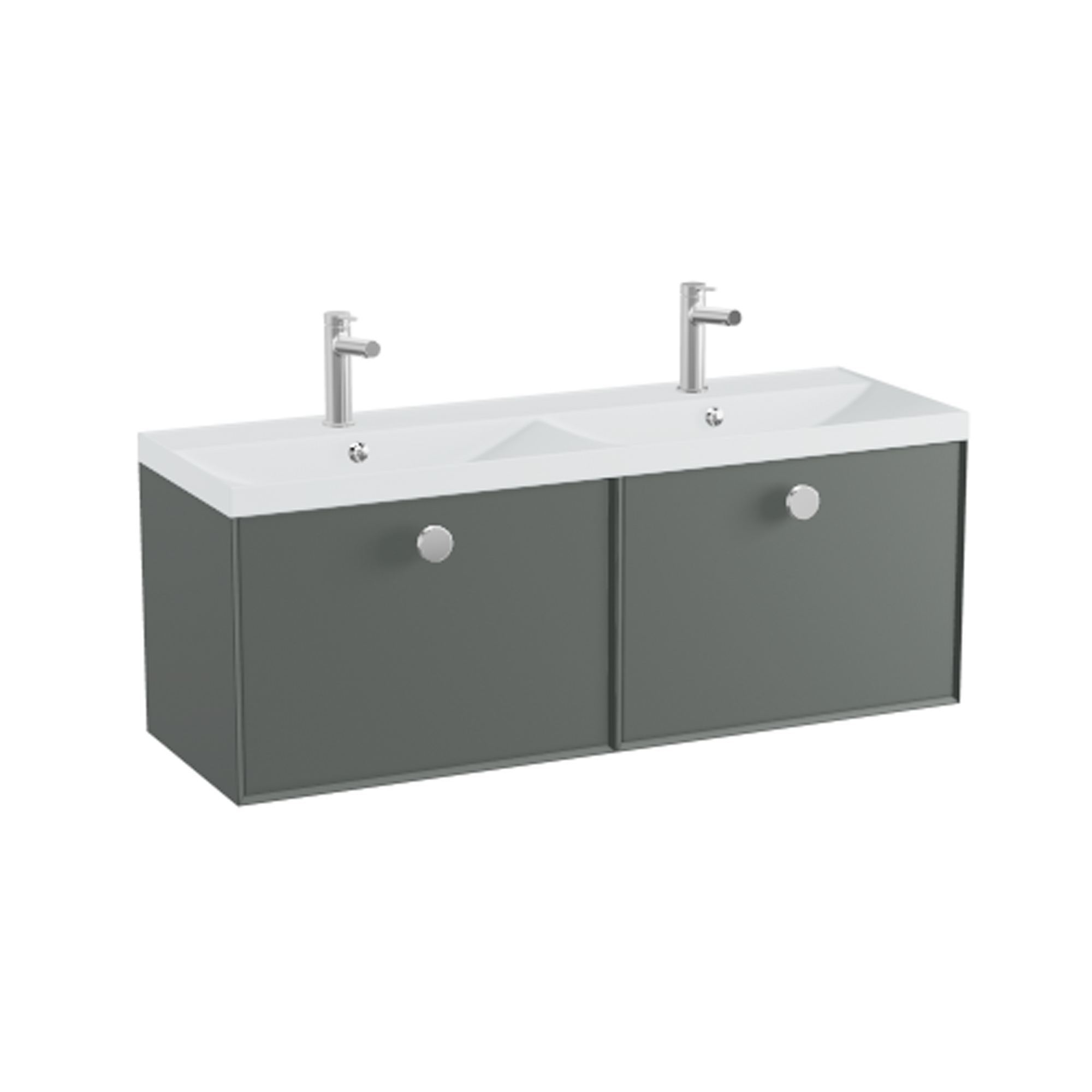 Vado Safari 1200mm Wall Hung Vanity Unit & Double Basin