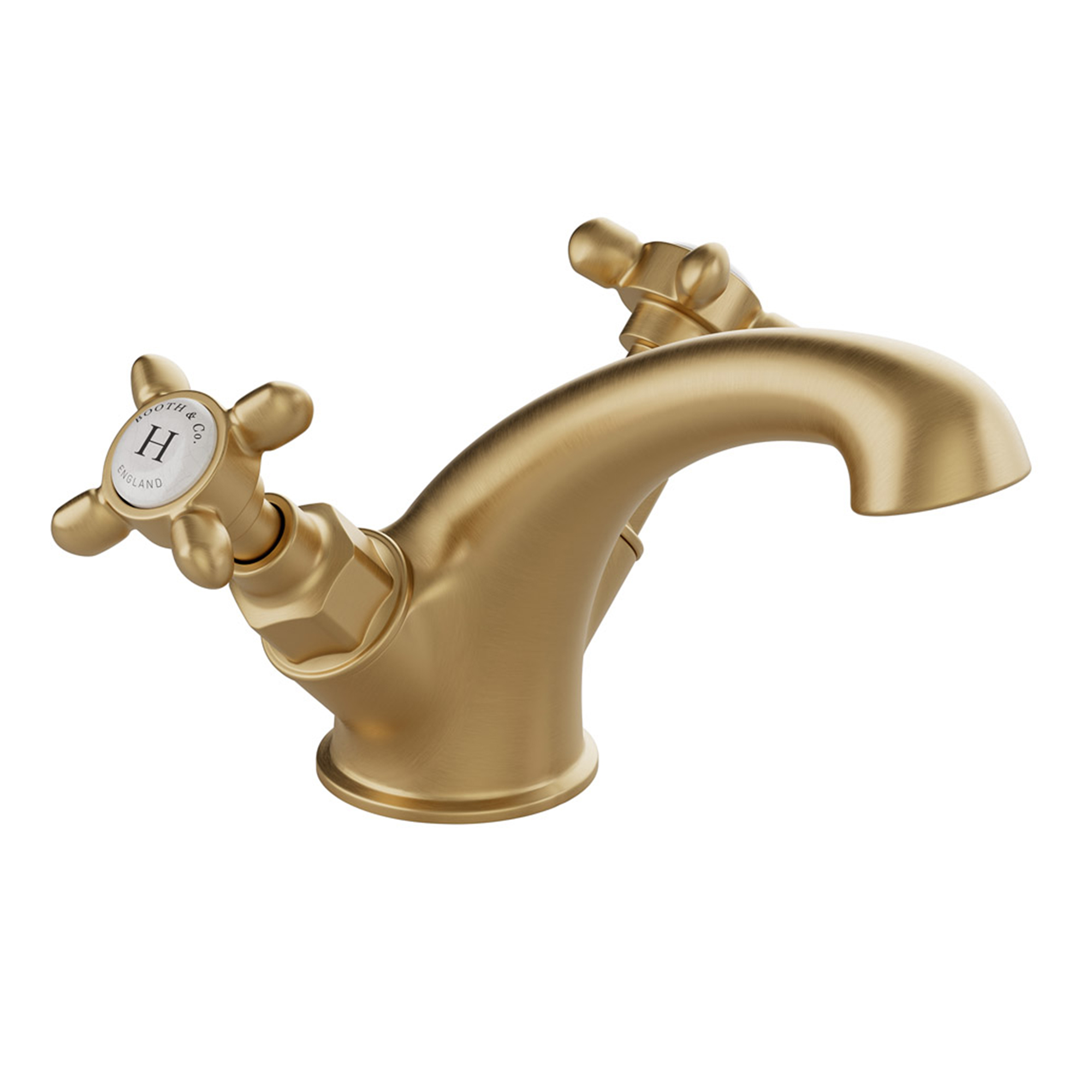 Booth & Co Axbridge Traditional Crosshead Mono Basin Mixer Tap with Optional Waste