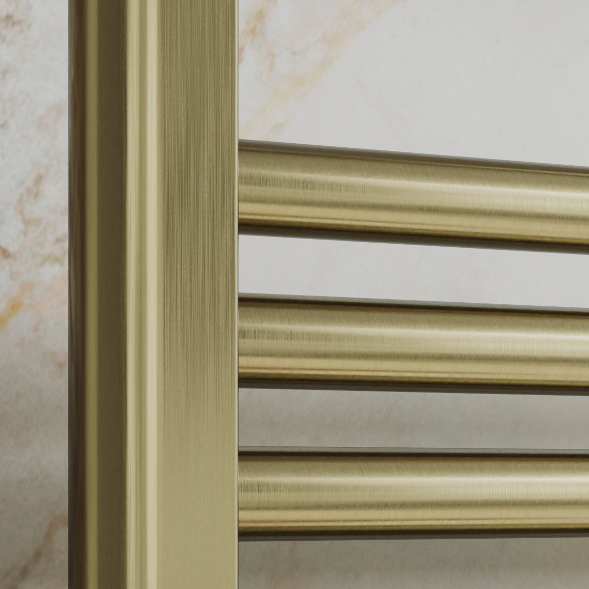 Toasty Glow Premium Brushed Brass 25mm Electric Heated Towel Rail with Heating Element