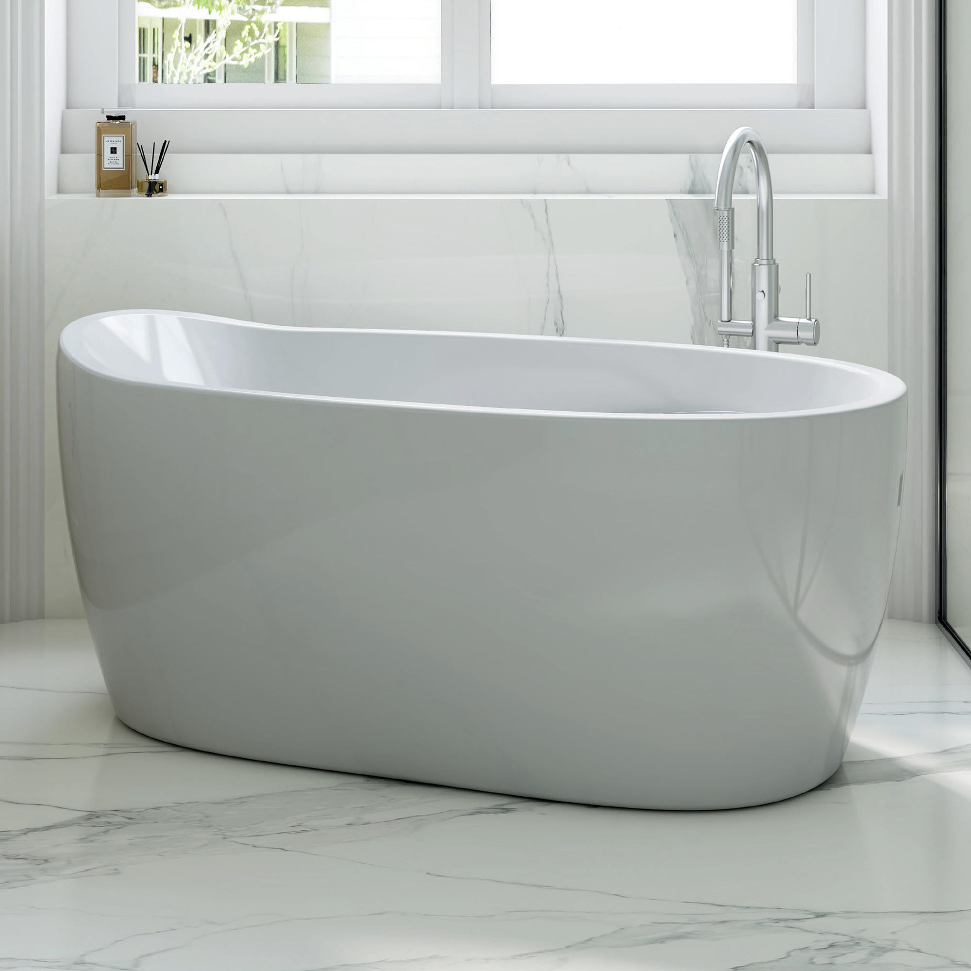 Vincent Alexander Littleton White Freestanding Bath - 1400 x 750mm