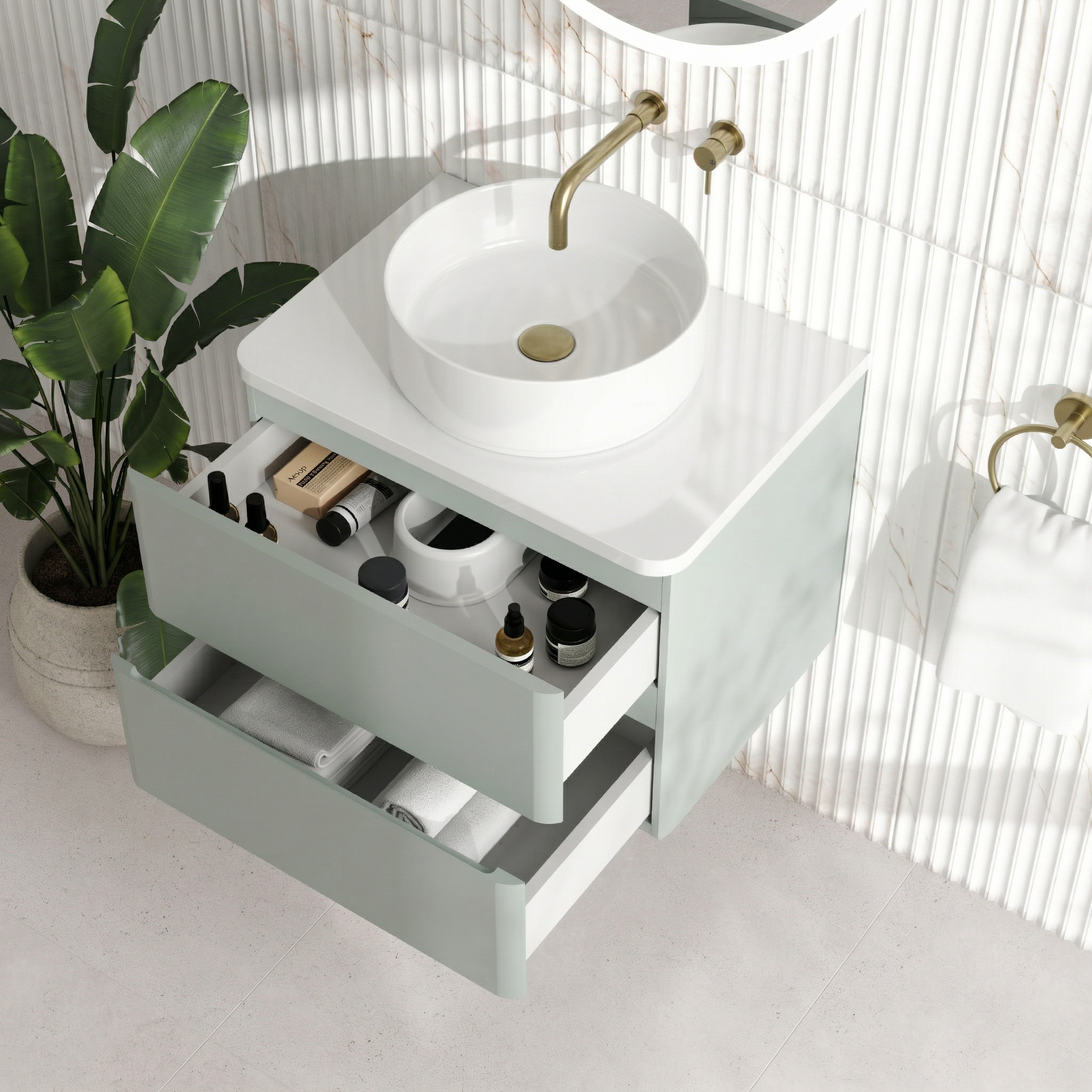 Drench Origin 600mm Wall Mounted Vanity Unit & Countertop