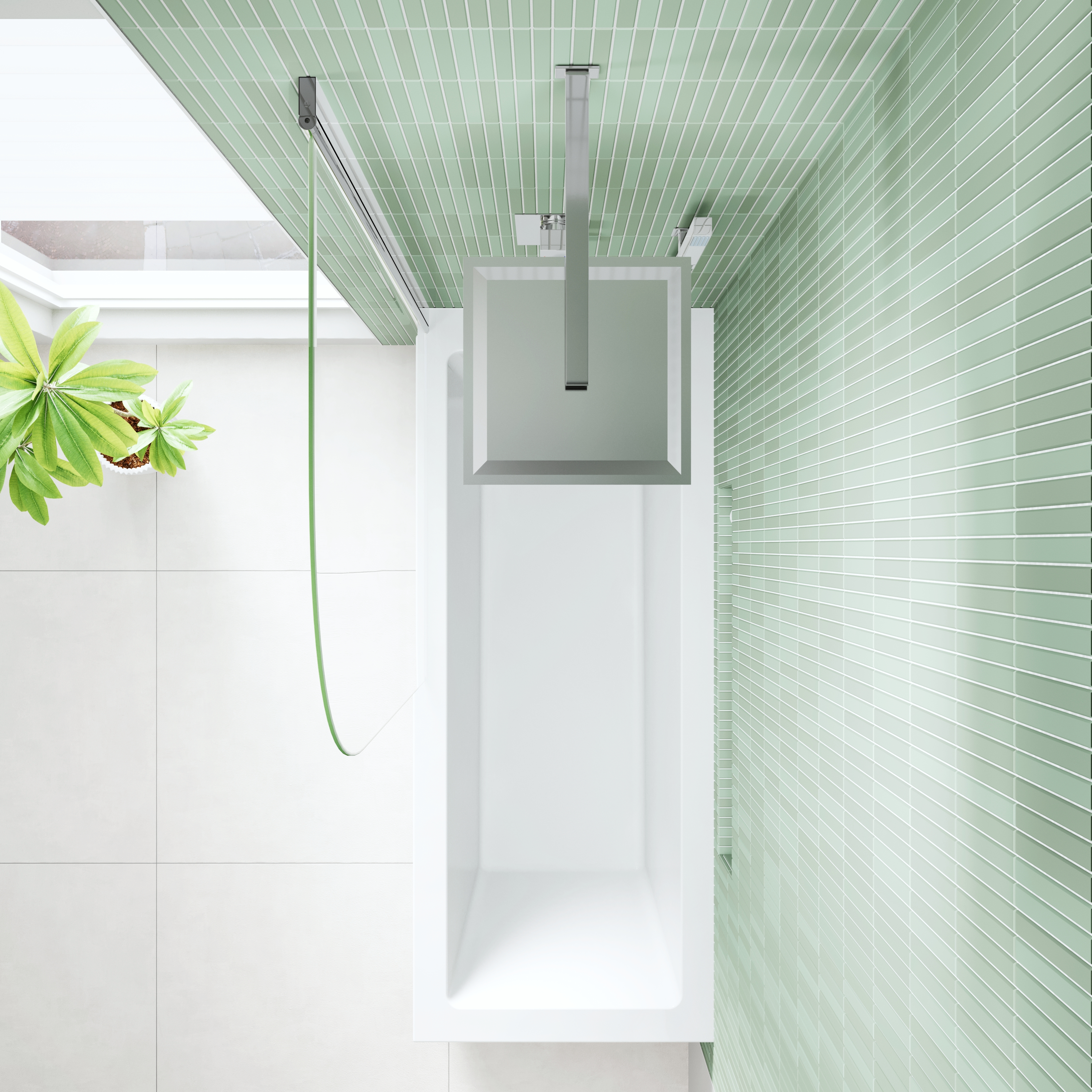 Armourcast Reinforced Straight Square Single Ended Bath with Shower Screen
