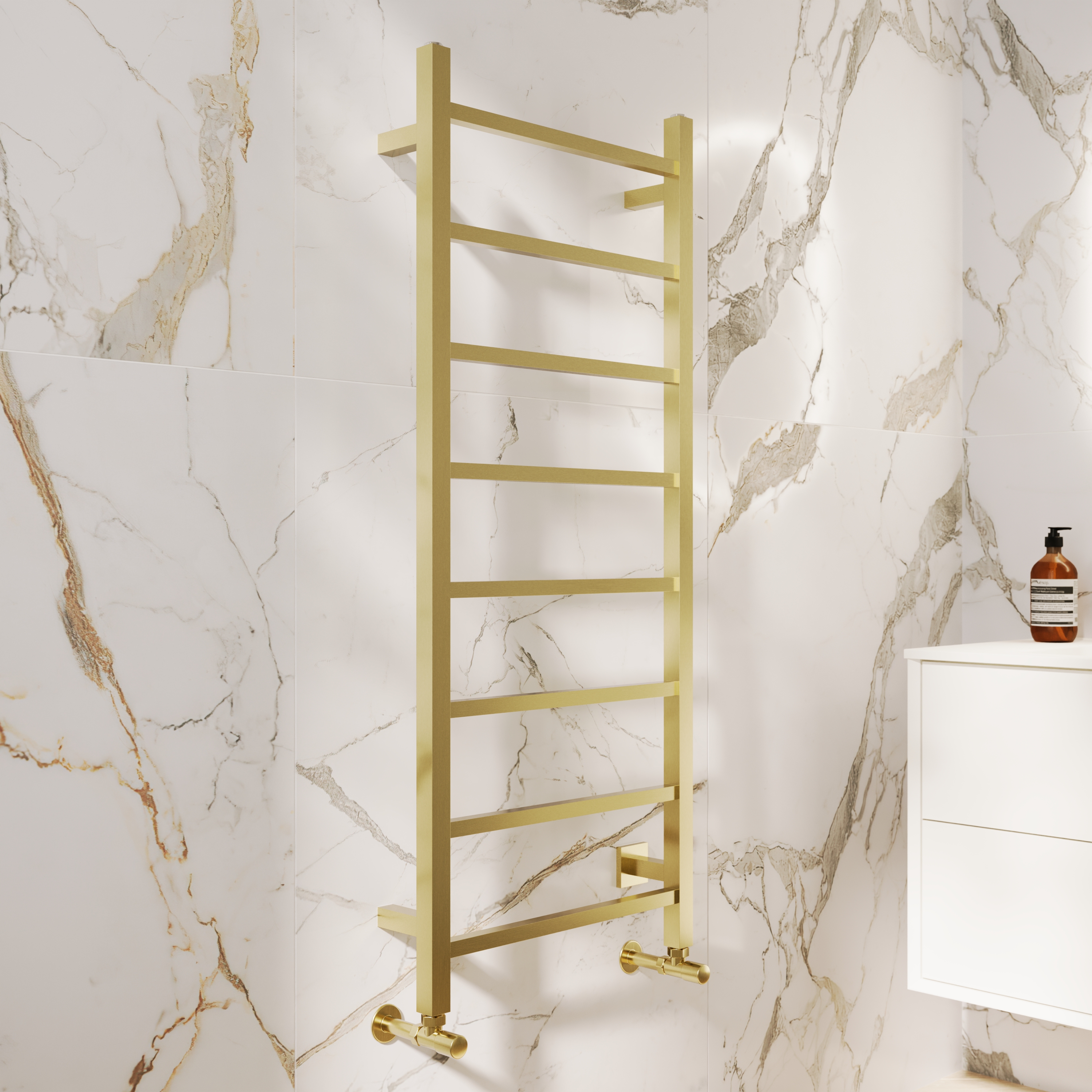 Toasty Arcus Brushed Brass Electric Heated Towel Rail
