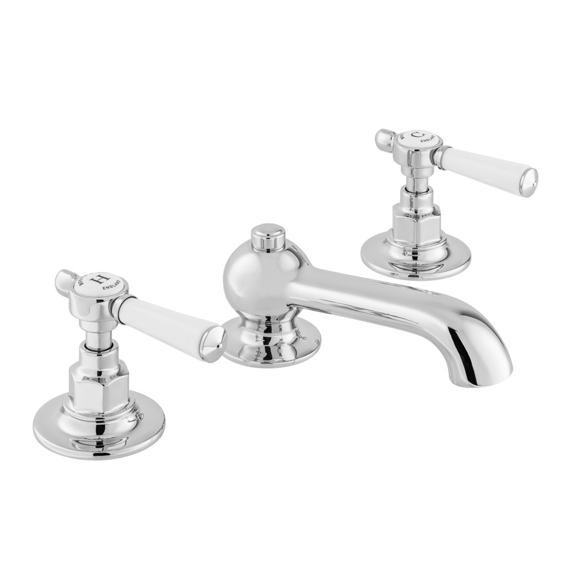 Booth & Co Axbridge Traditional Lever 3 Hole Basin Mixer Tap with Waste