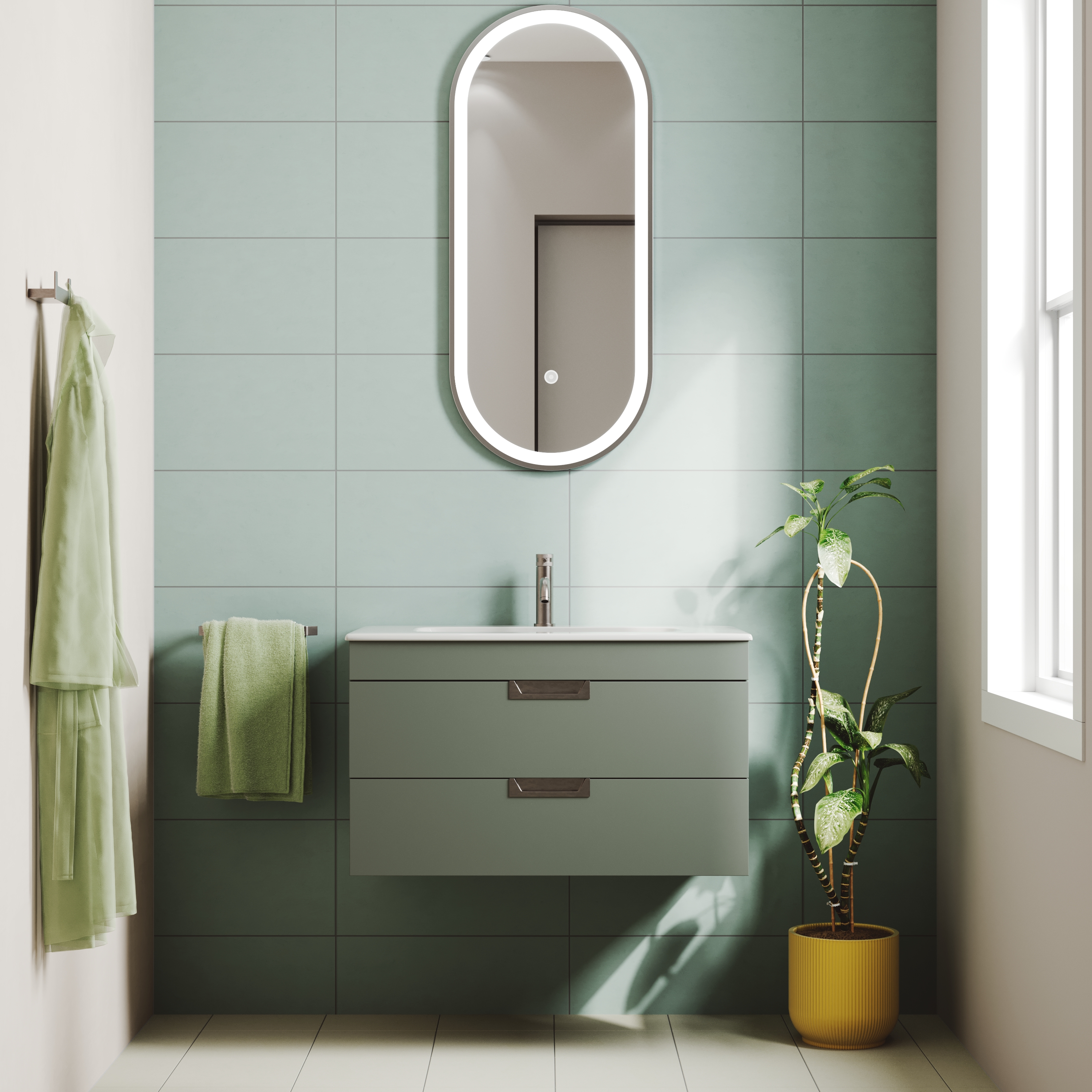 Isla 800mm Wall Hung Vanity Unit & Basin