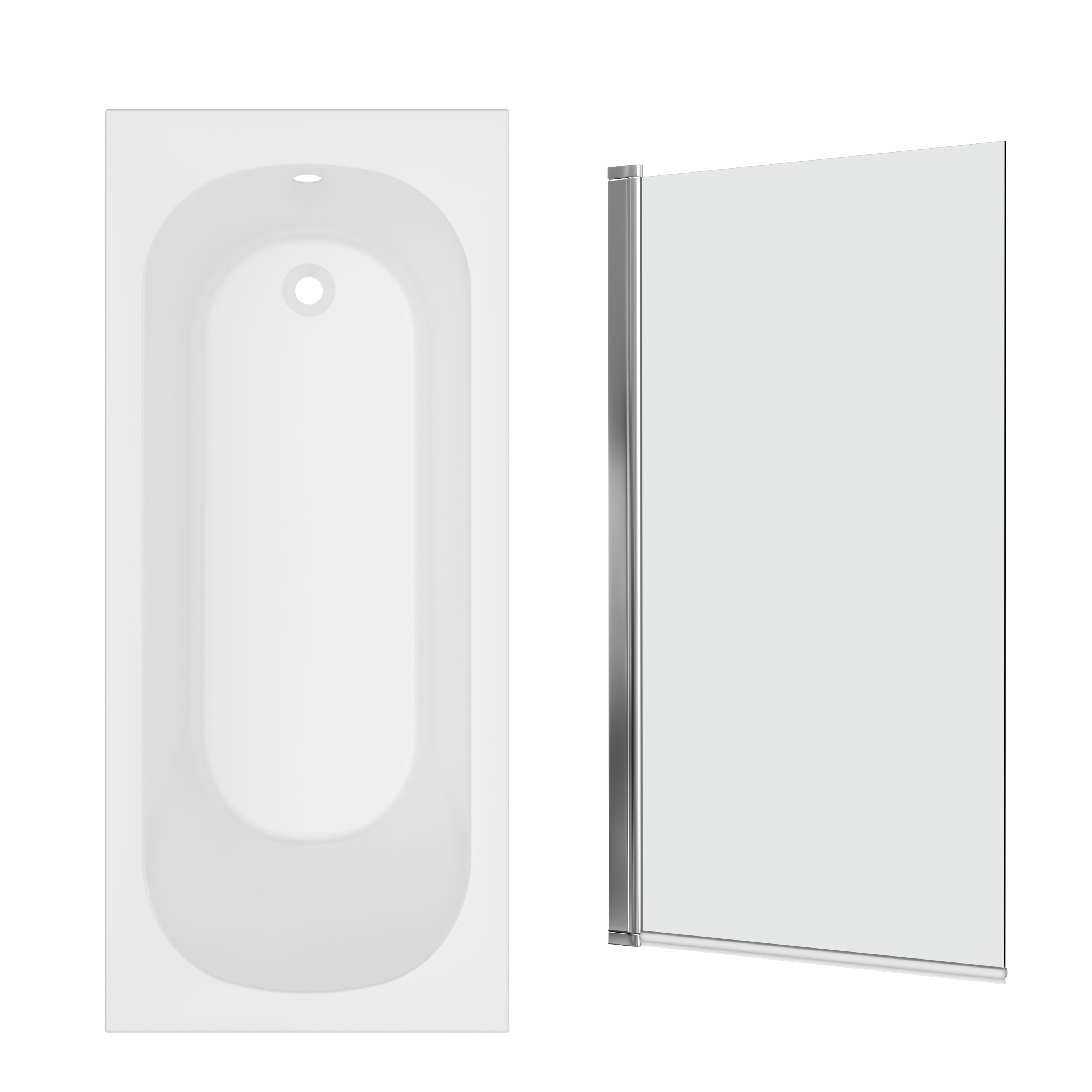 Armourcast Reinforced Single Ended Shower Bath & Shower Screen