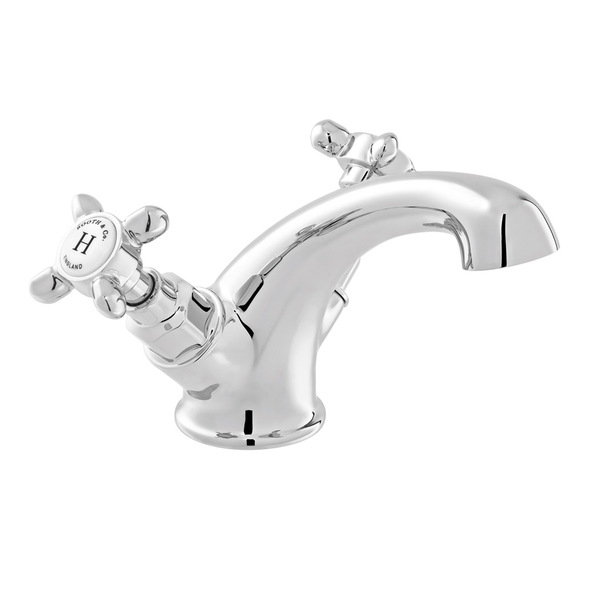 Booth & Co Axbridge Traditional Crosshead Mono Basin Mixer Tap with Optional Waste