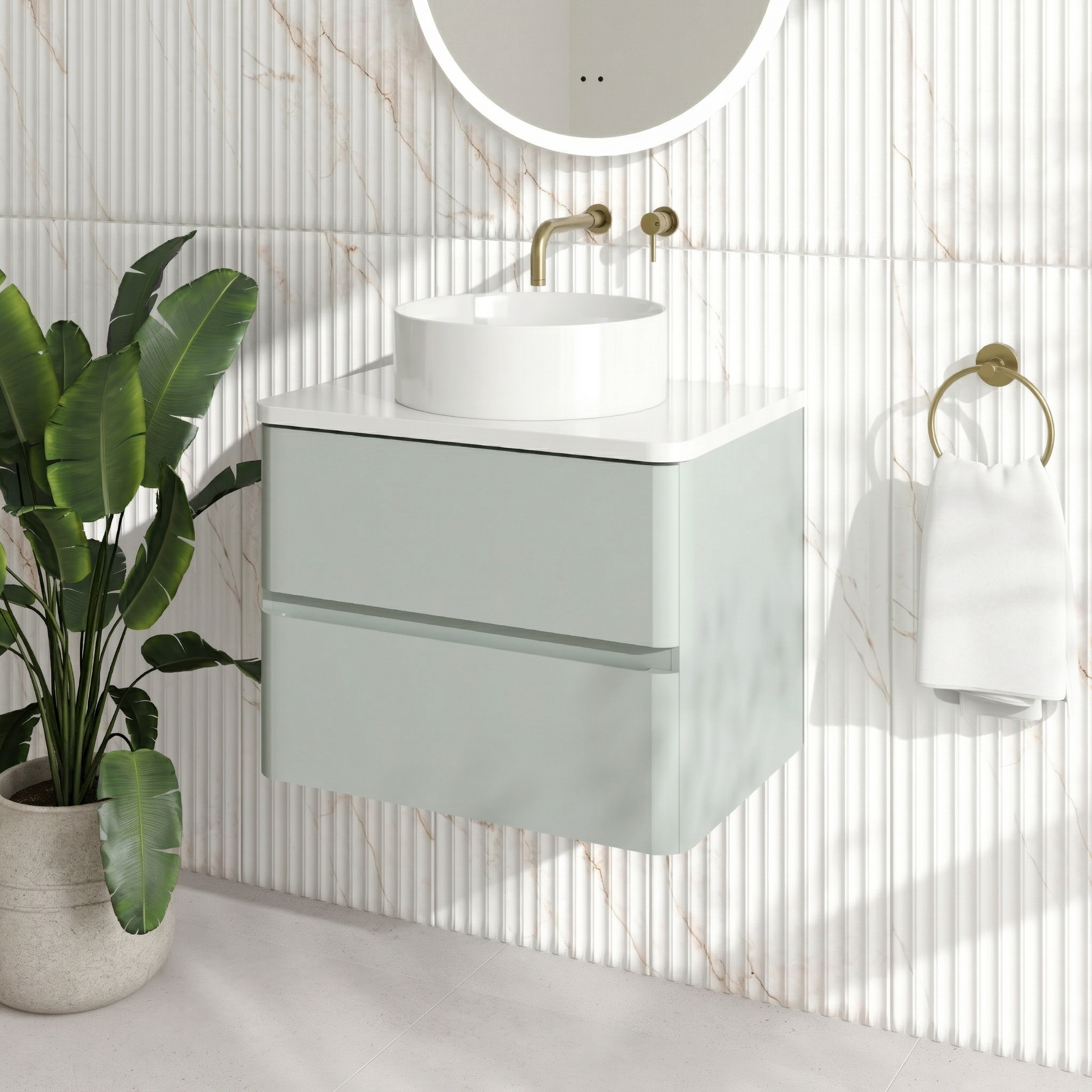 Drench Origin 600mm Wall Mounted Vanity Unit & Countertop