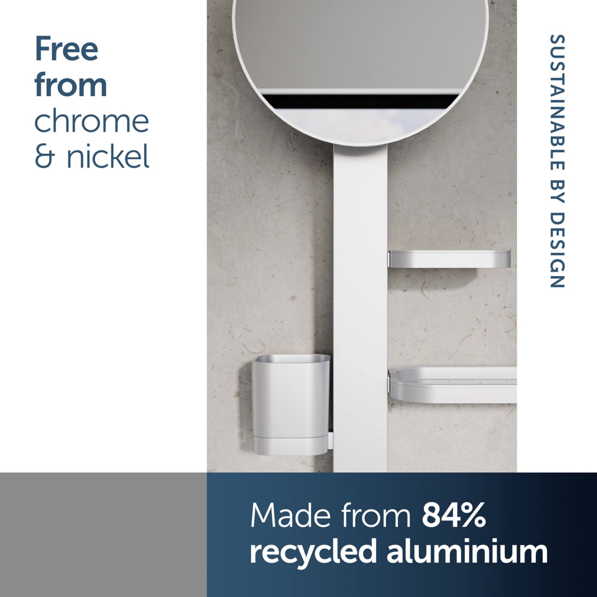 Ideal Standard Alu+ 200mm Magnifying Mirror & Beauty Bar