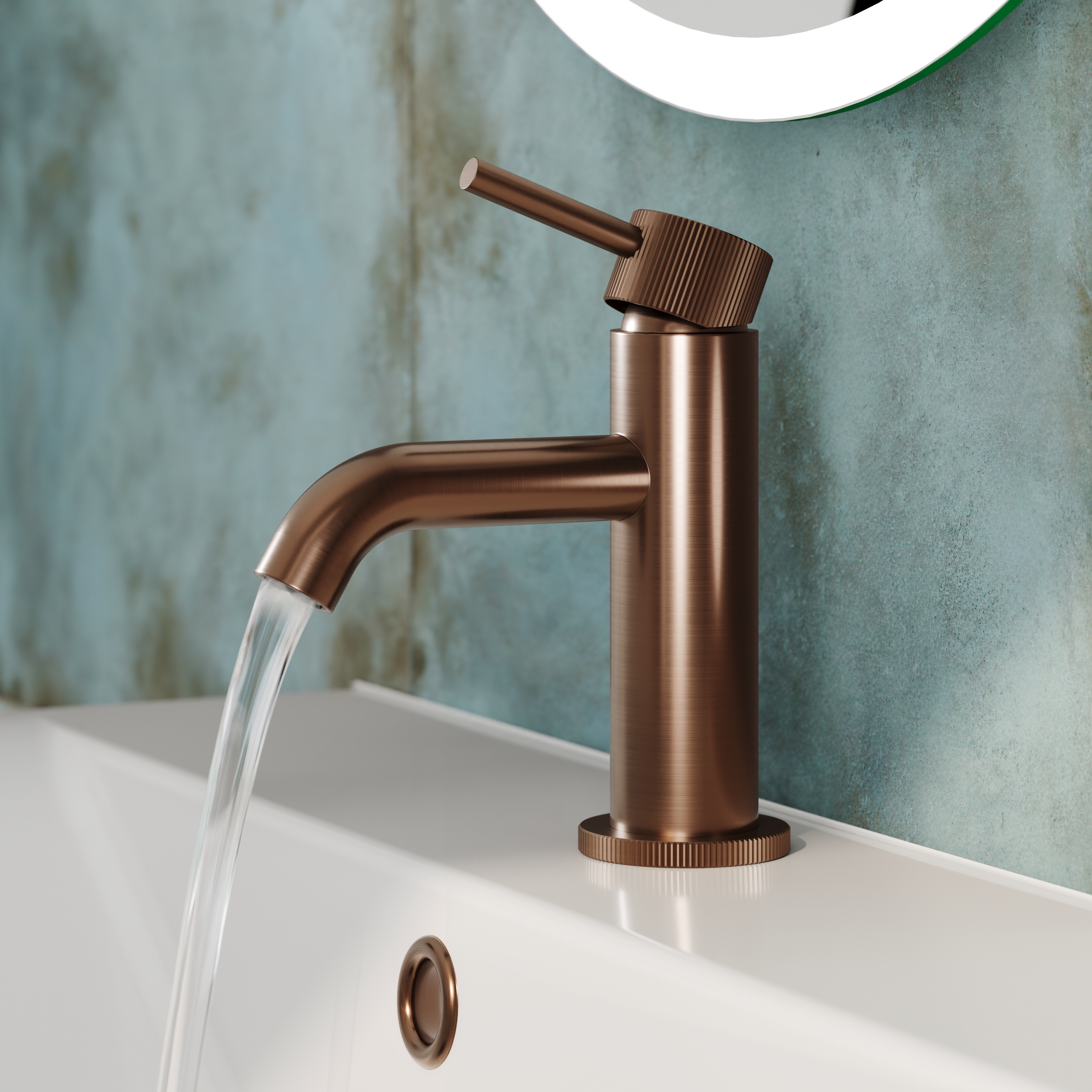 Harbour Fluted Mini Mono Basin Mixer Tap & Waste