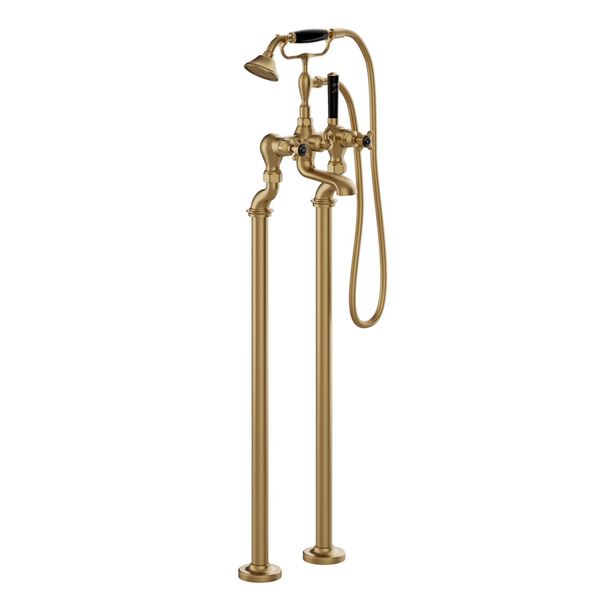 Booth & Co Axbridge Traditional Crosshead Floorstanding Bath Shower Mixer Tap