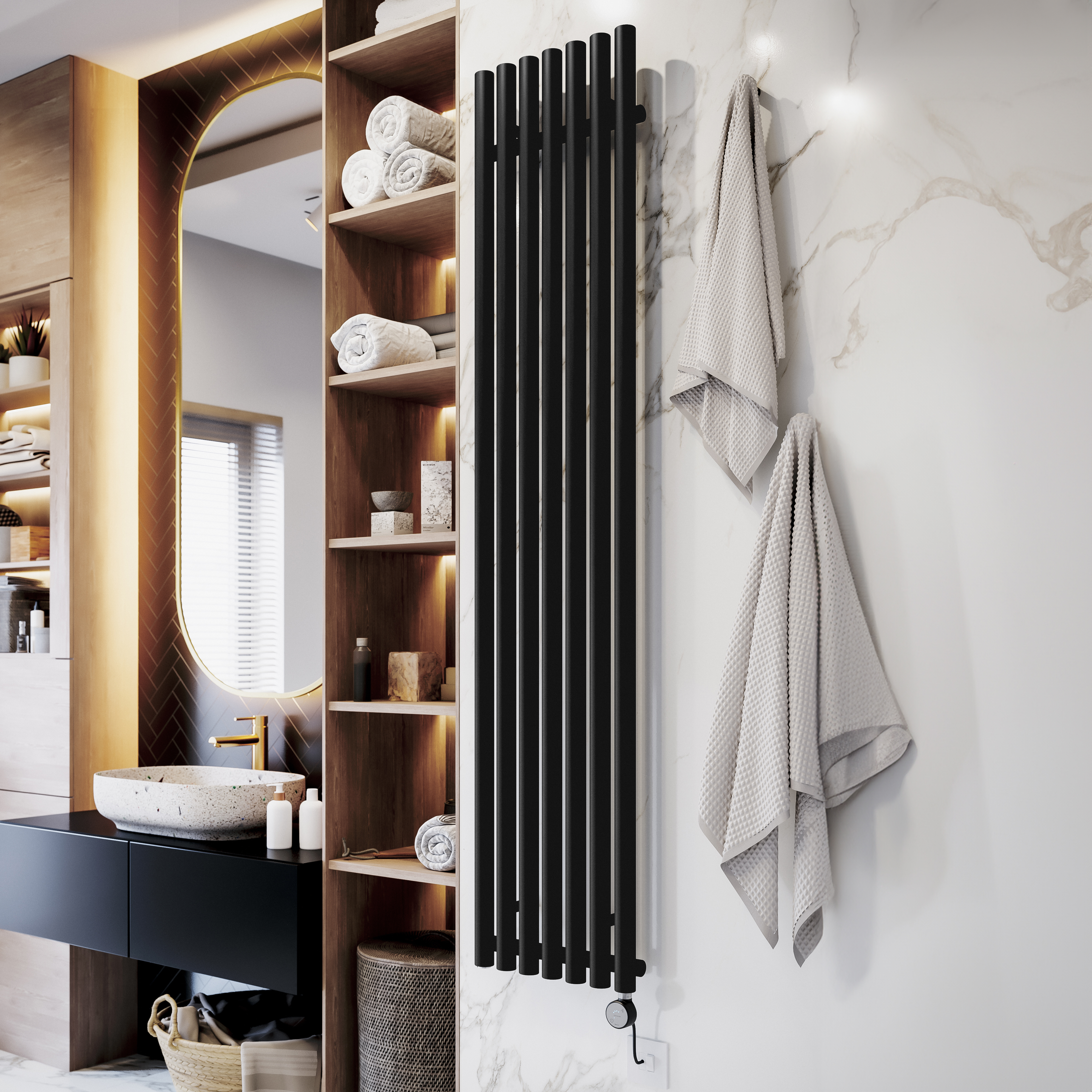 Terma Rolo Room E Single Panel Electric Radiator with MOA Blue Heating Element