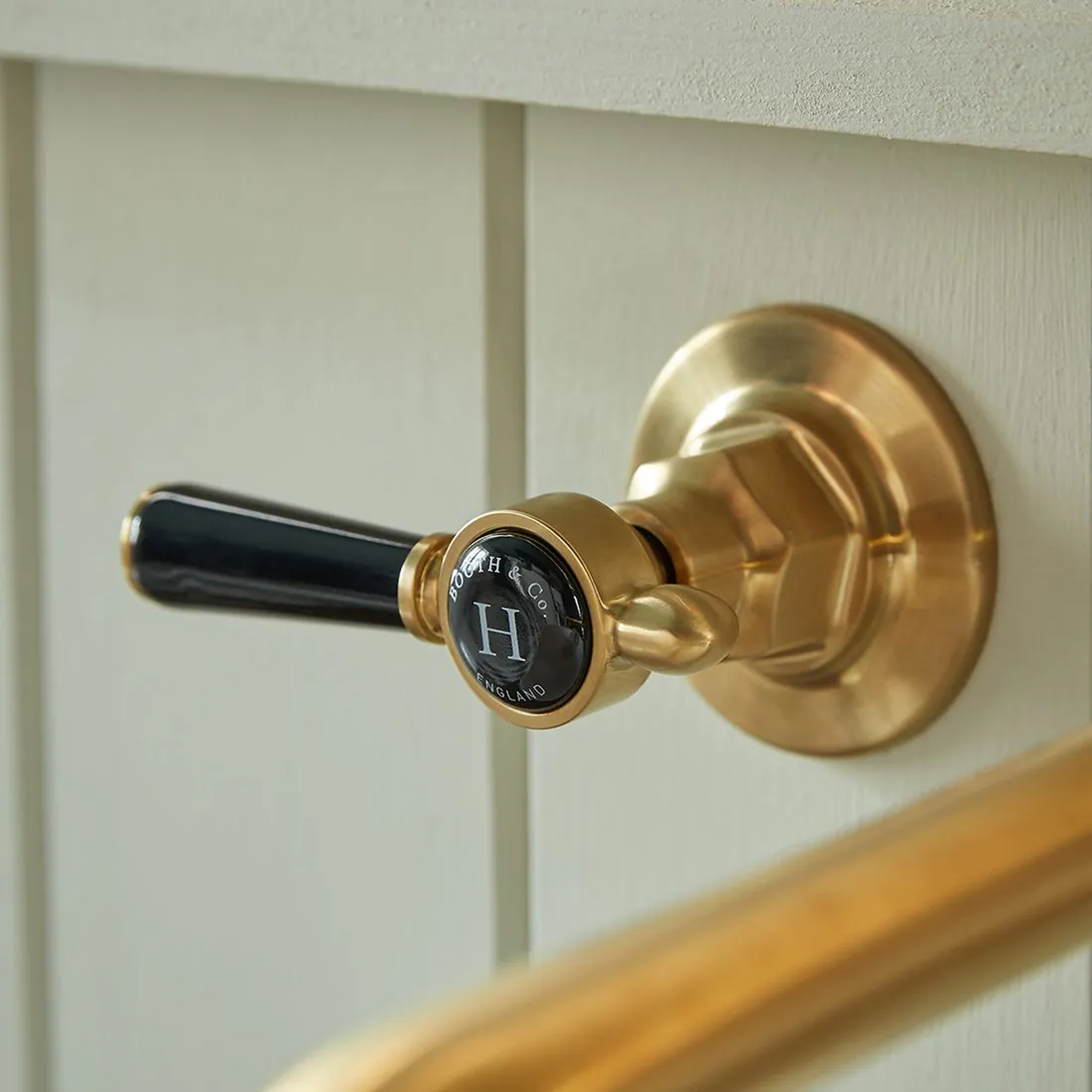 Booth & Co Axbridge Traditional Lever 3 Hole Wall Mounted Basin Mixer Tap